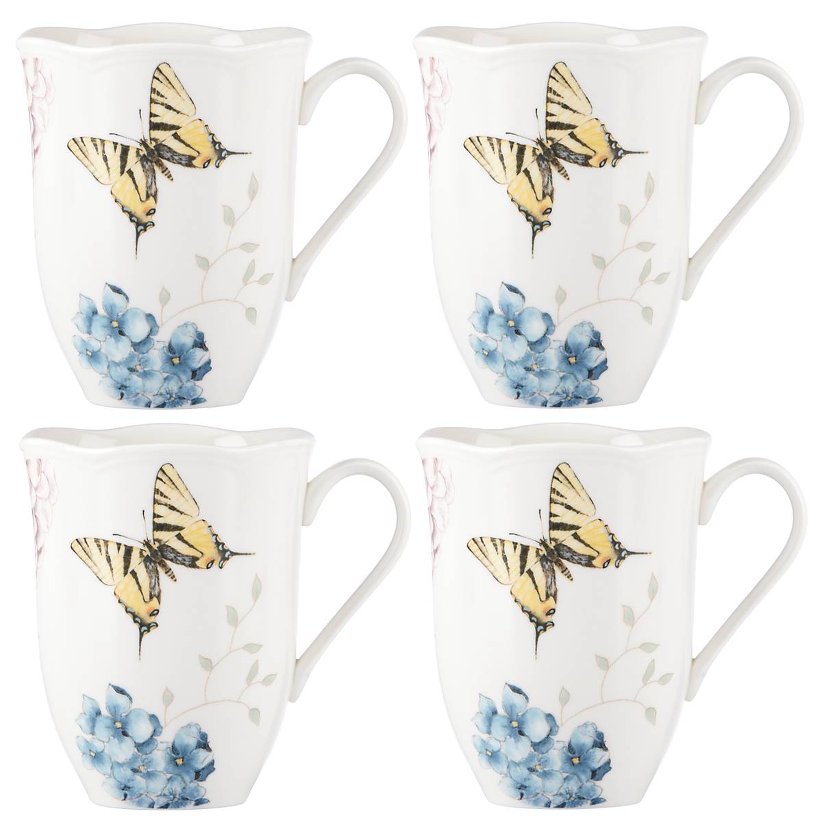 Lenox Westmore Butterfly Meadow Hydrangea Mugs, Set of 4 - Image 3