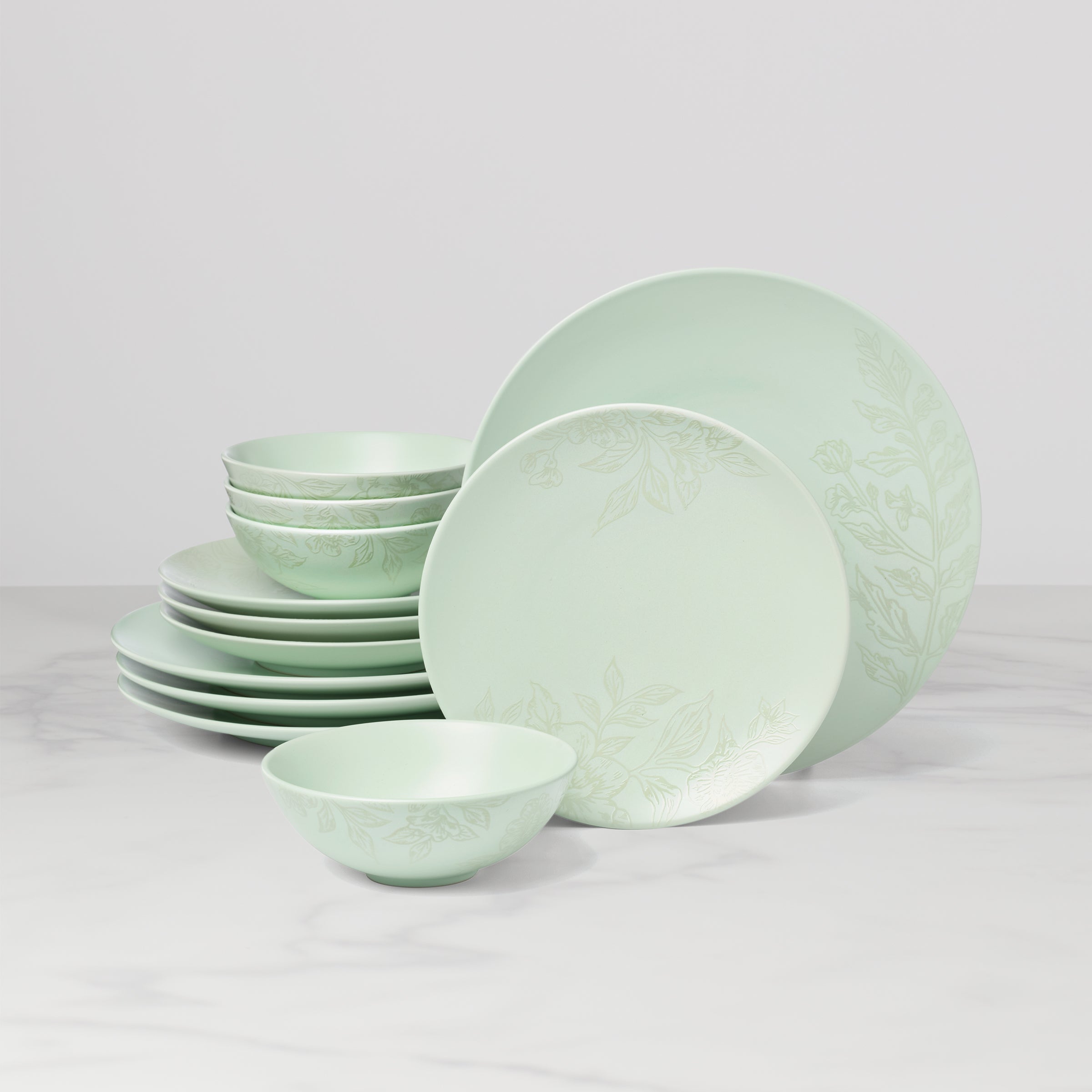 Lenox Westmore Roseto Soft Sage 12-Piece Dinnerware Set
