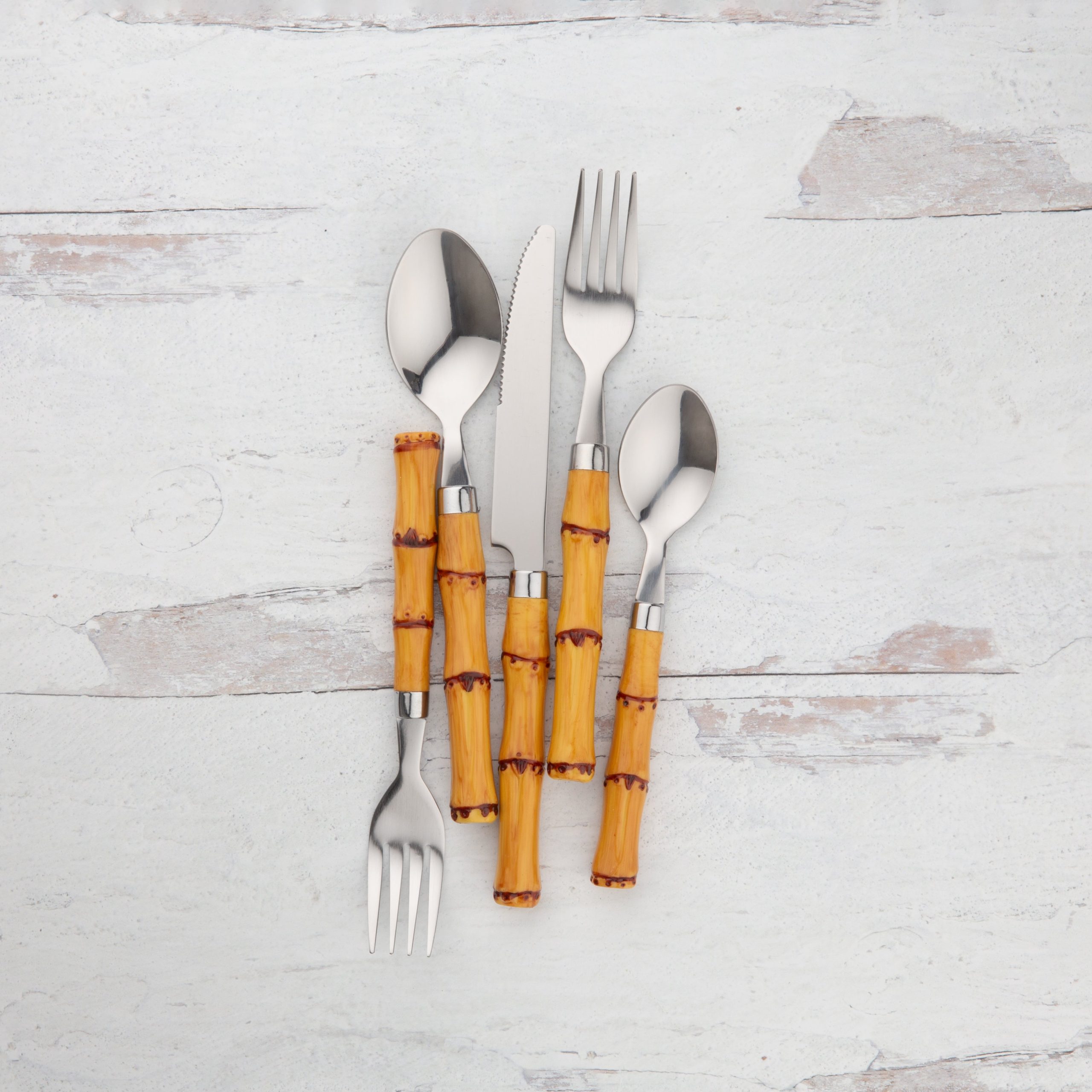 Lenox Westmore Bamboo Plastic Handle 20-Piece Flatware Set - Image 9