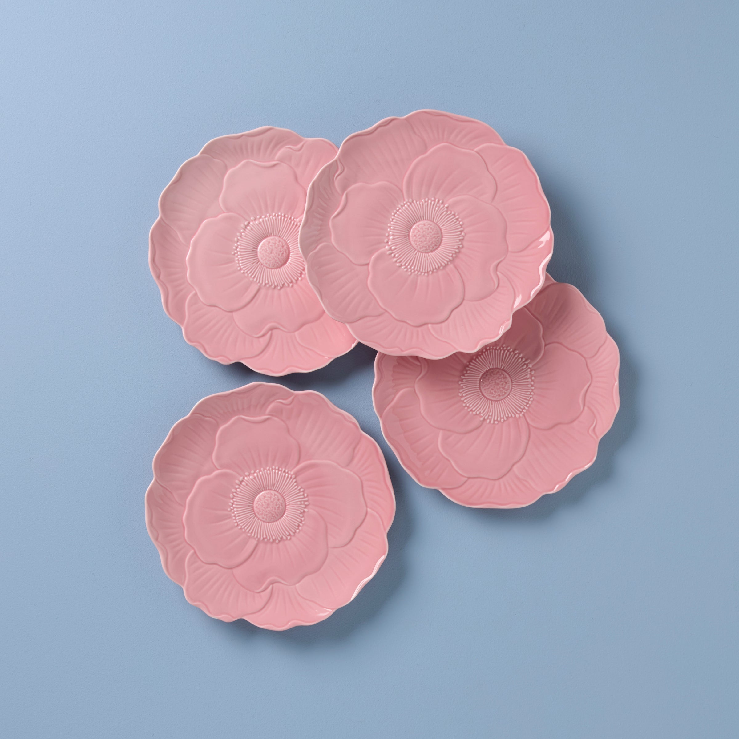 Lenox Westmore Butterfly Meadow Floral Pink Accent Plates, Set of 4