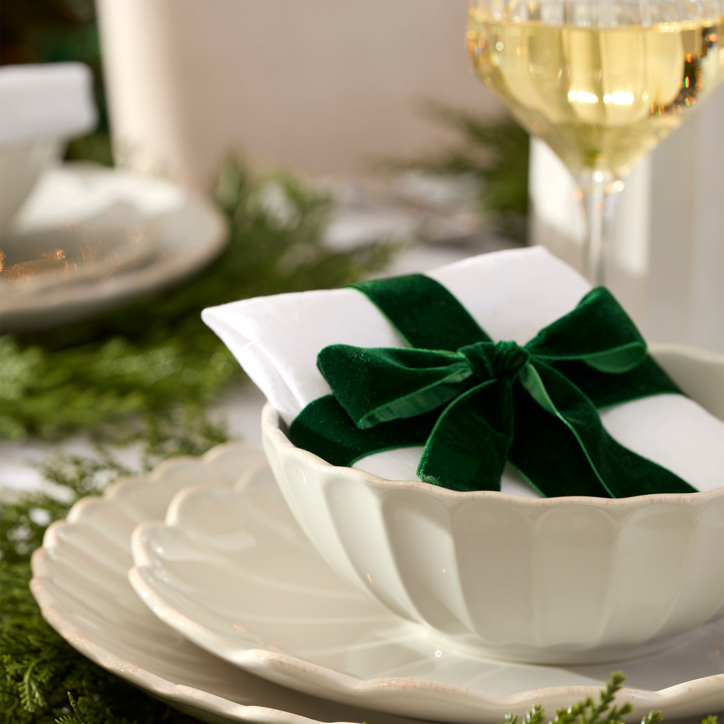 Lenox Westmore French Perle Scallop White Dinner Plates, Set of 4 - Image 3