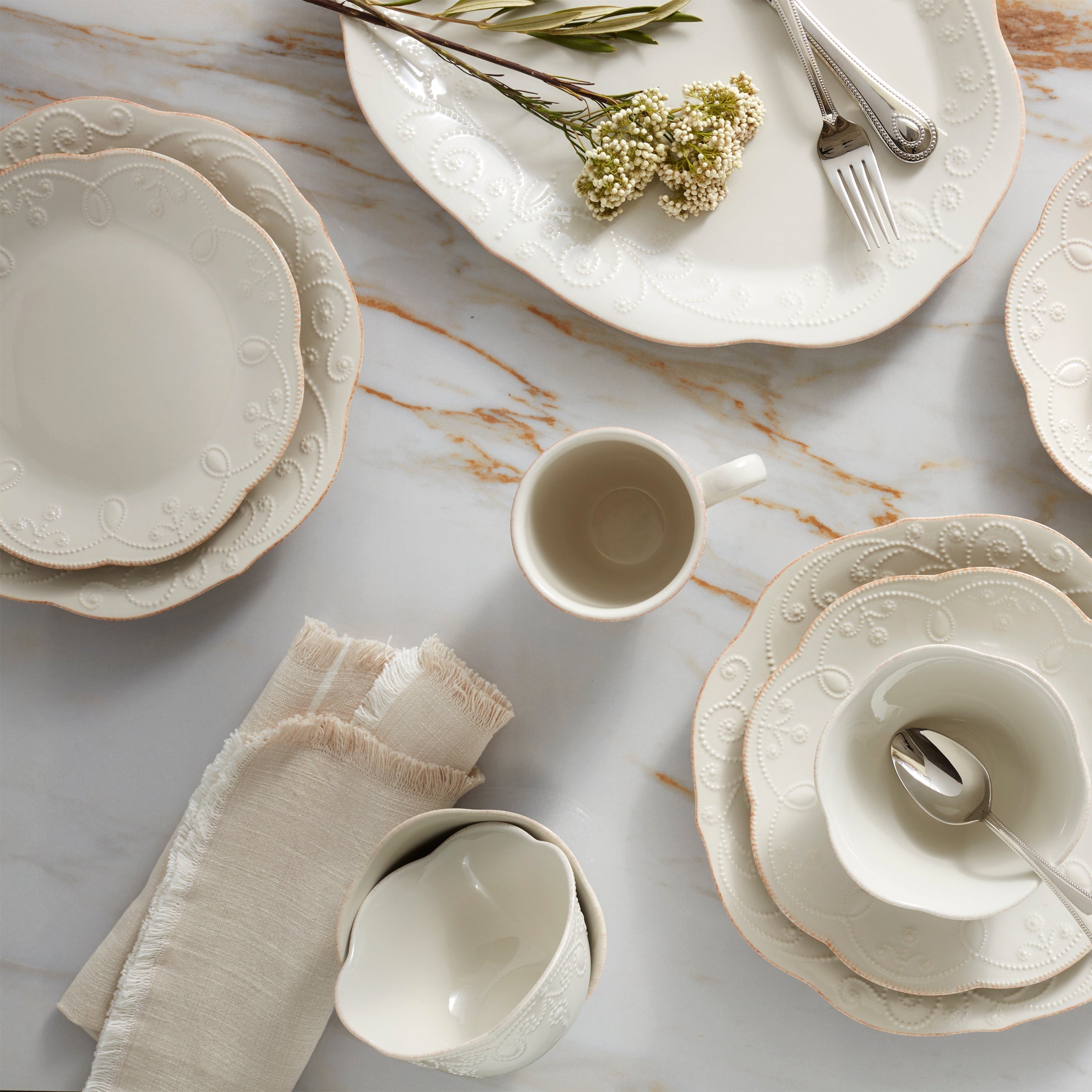 Lenox Westmore French Perle White 12-Piece Dinnerware Set - Image 2