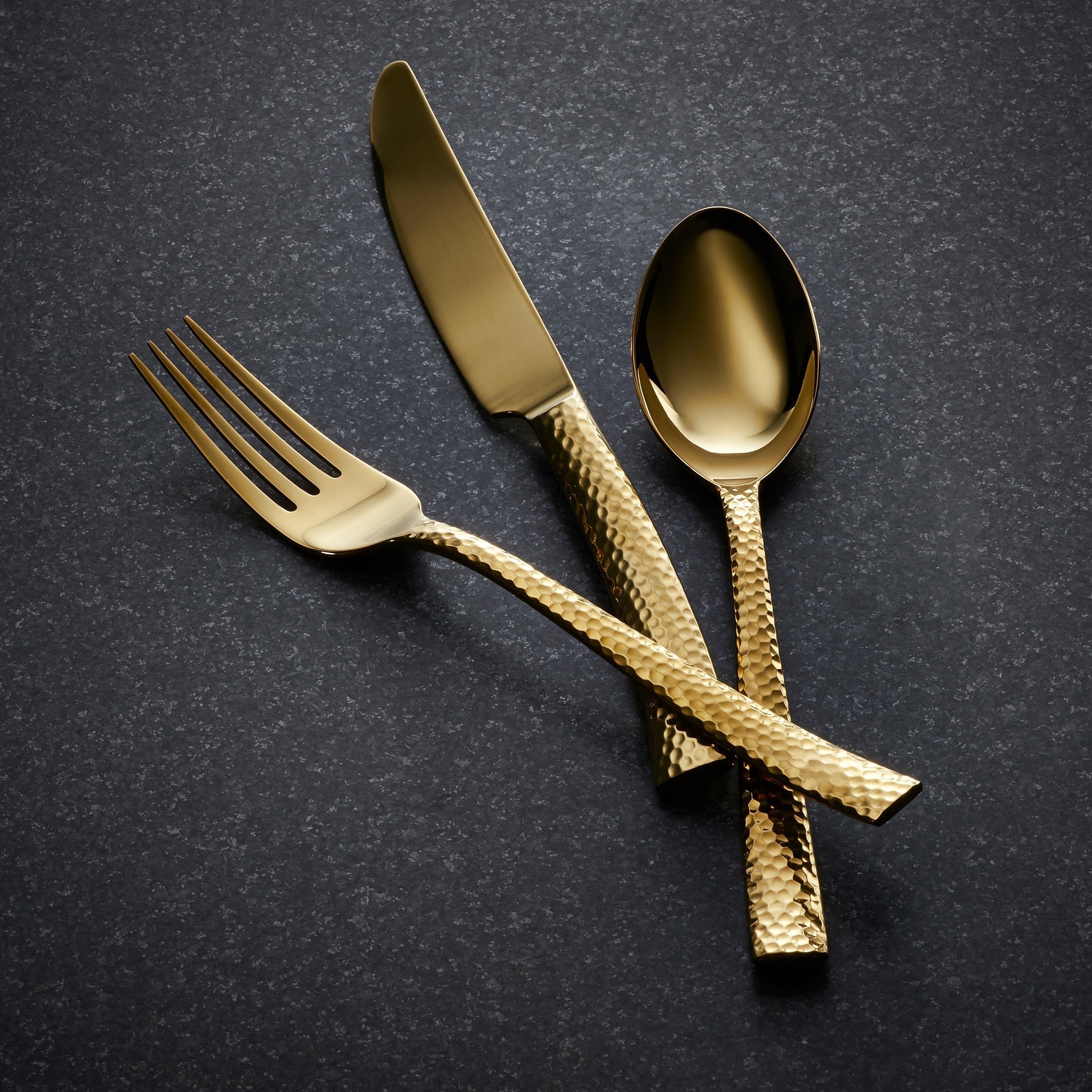 Lenox Westmore Paris Hammered Gold Titanium 20-Piece Flatware Set - Image 2