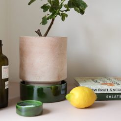 Alternative view of Lenox Westmore Hoff Raw Rosa & Glazed Emerald Green 14cm Pot with Saucer