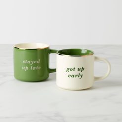 Lenox Westmore Two of a Kind Got Up Early & Stayed Up Late Mugs, Set of 2