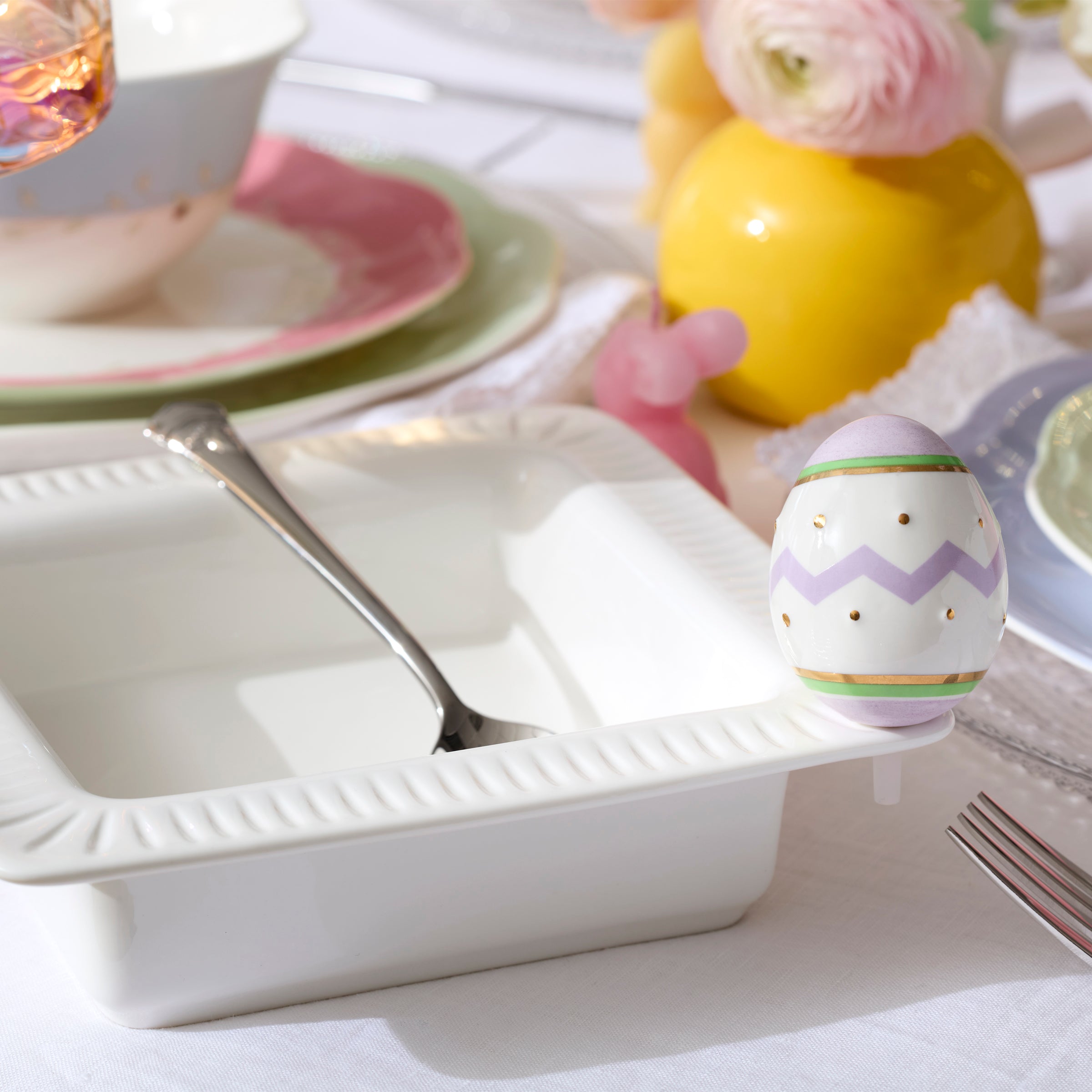 Lenox Westmore Profile Poppers Square Bowl & Easter Egg Set - Image 2