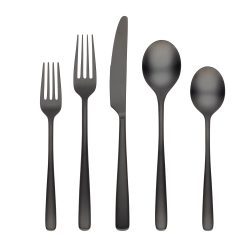 Lenox Westmore Rise Black Satin 20-Piece Flatware Set