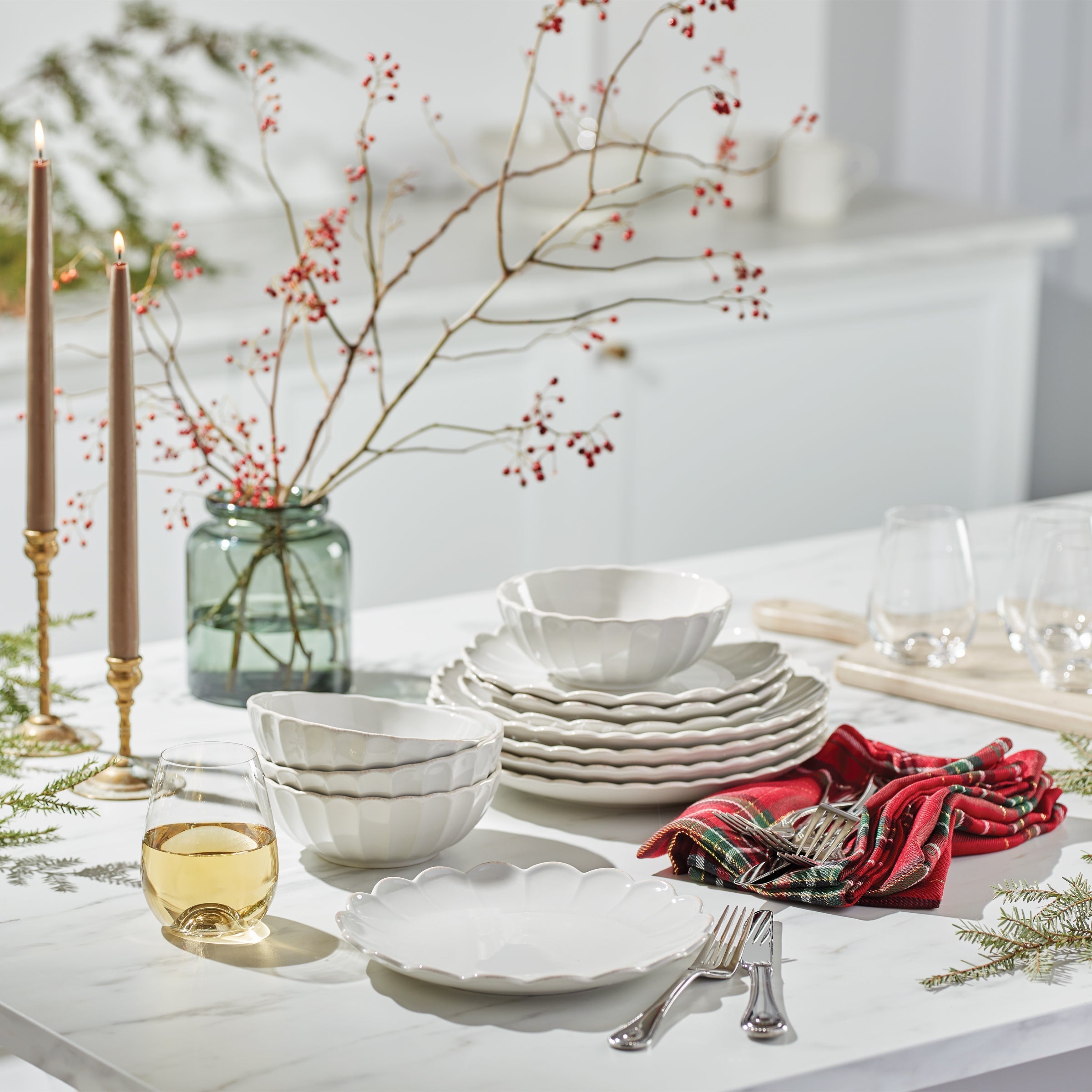 Lenox Westmore French Perle Scallop White 12-Piece Dinnerware Set - Image 12