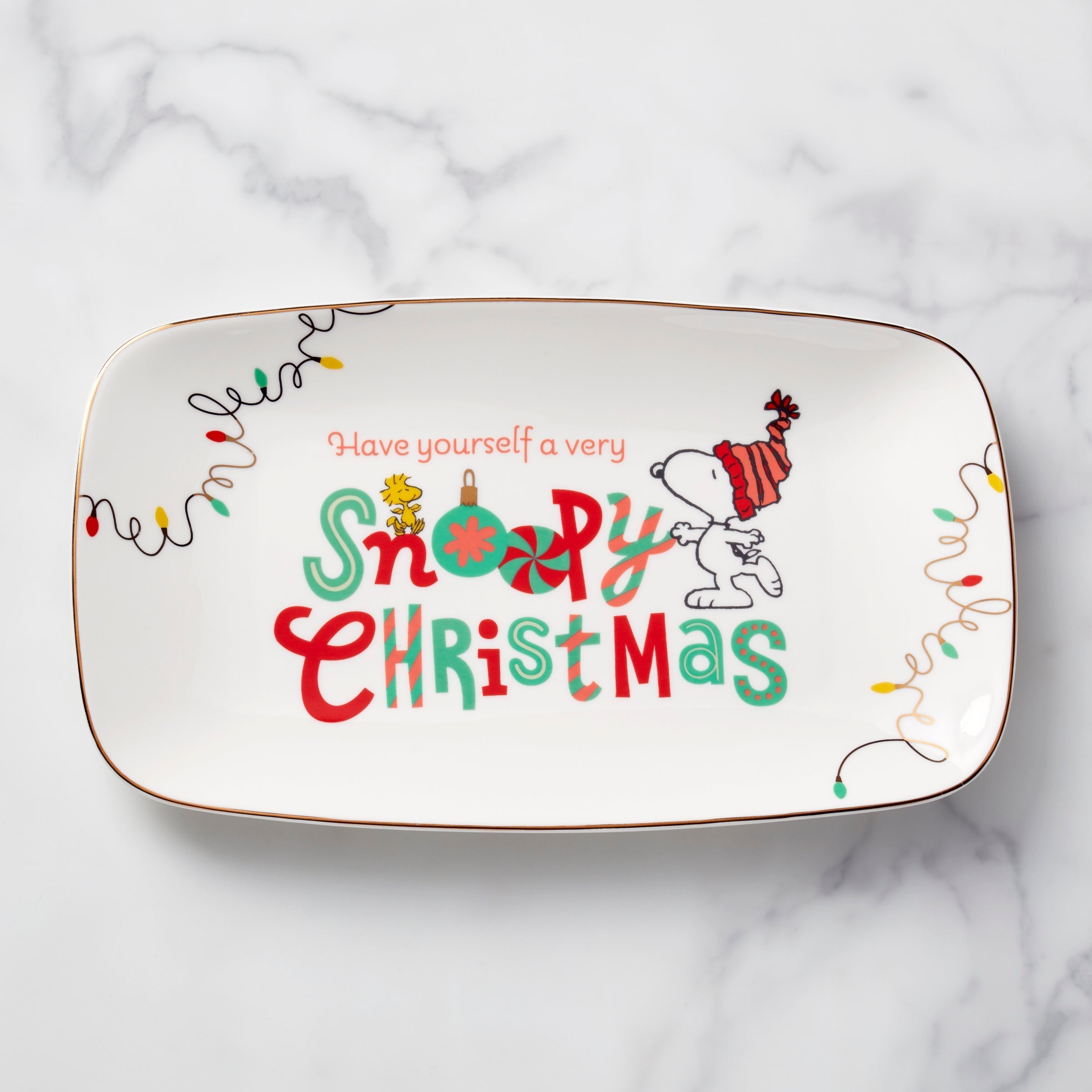 Lenox Westmore Snoopy Christmas Hors d'Oeuvre Tray