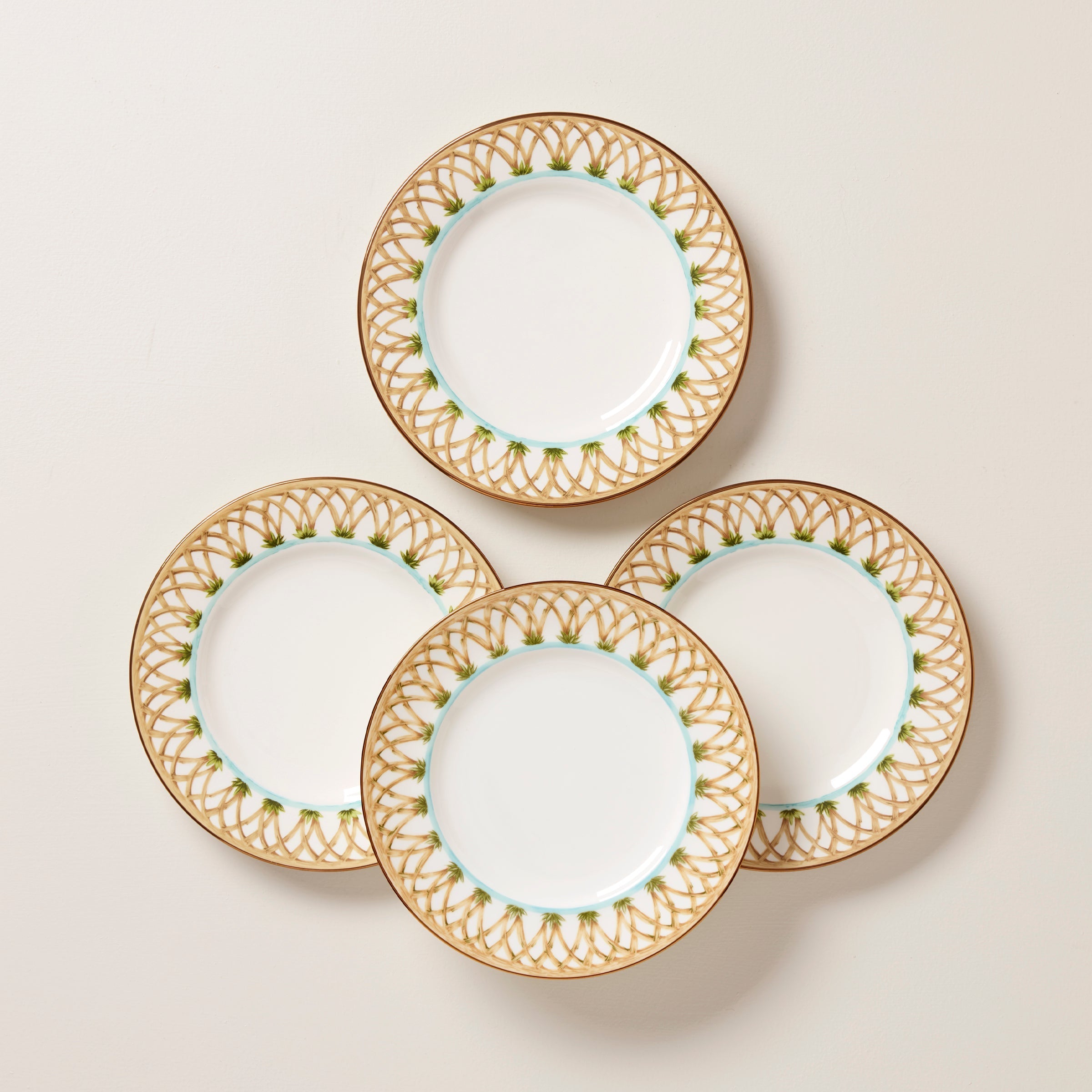 Lenox Westmore British Colonial Bamboo Accent Plates, Set of 4