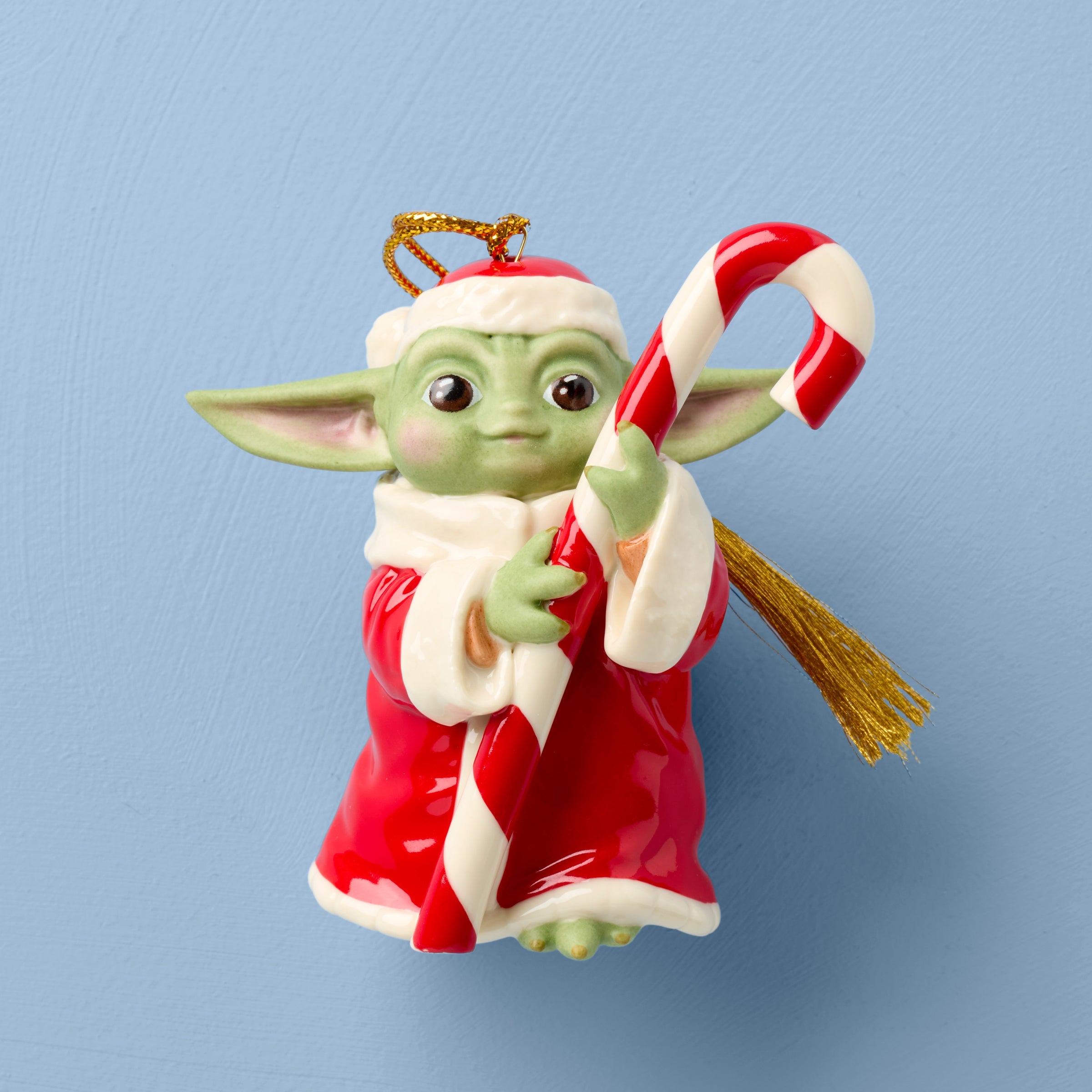 Lenox Westmore Grogu with Candy Cane Ornament