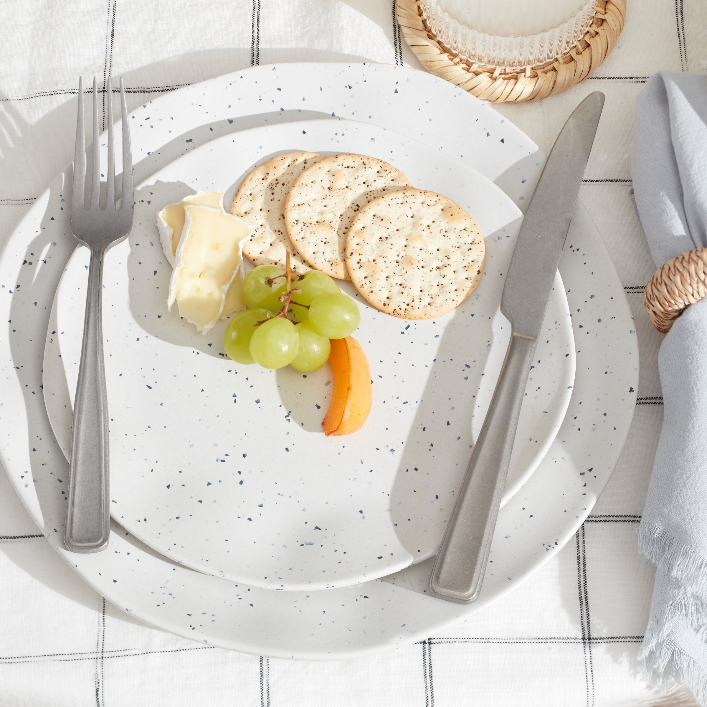 Lenox Westmore Terrazzo Melamine Cream 12-Piece Dinnerware Set - Image 3