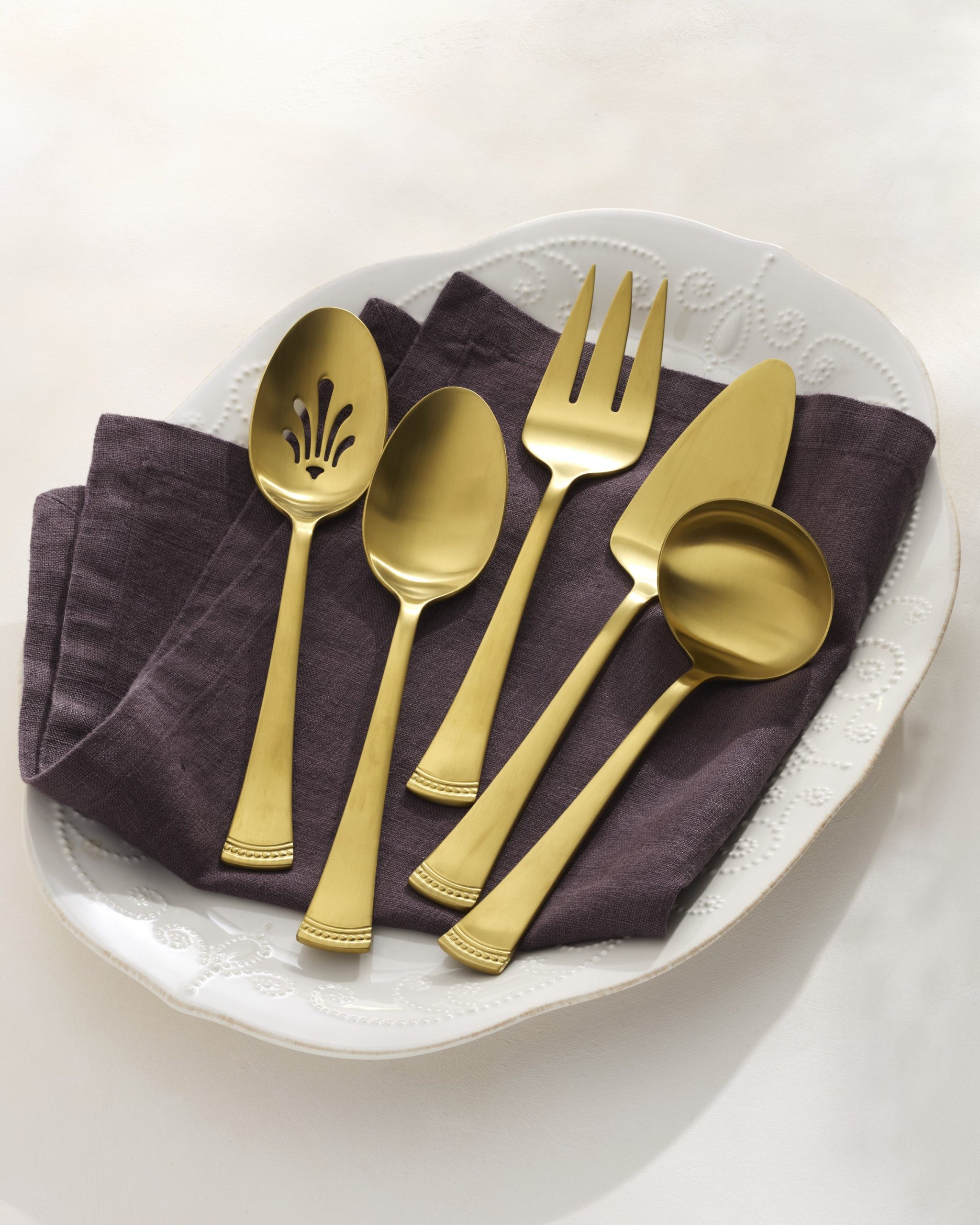 Lenox Westmore Portola Gold Satin 5-Piece Hostess Set - Image 4