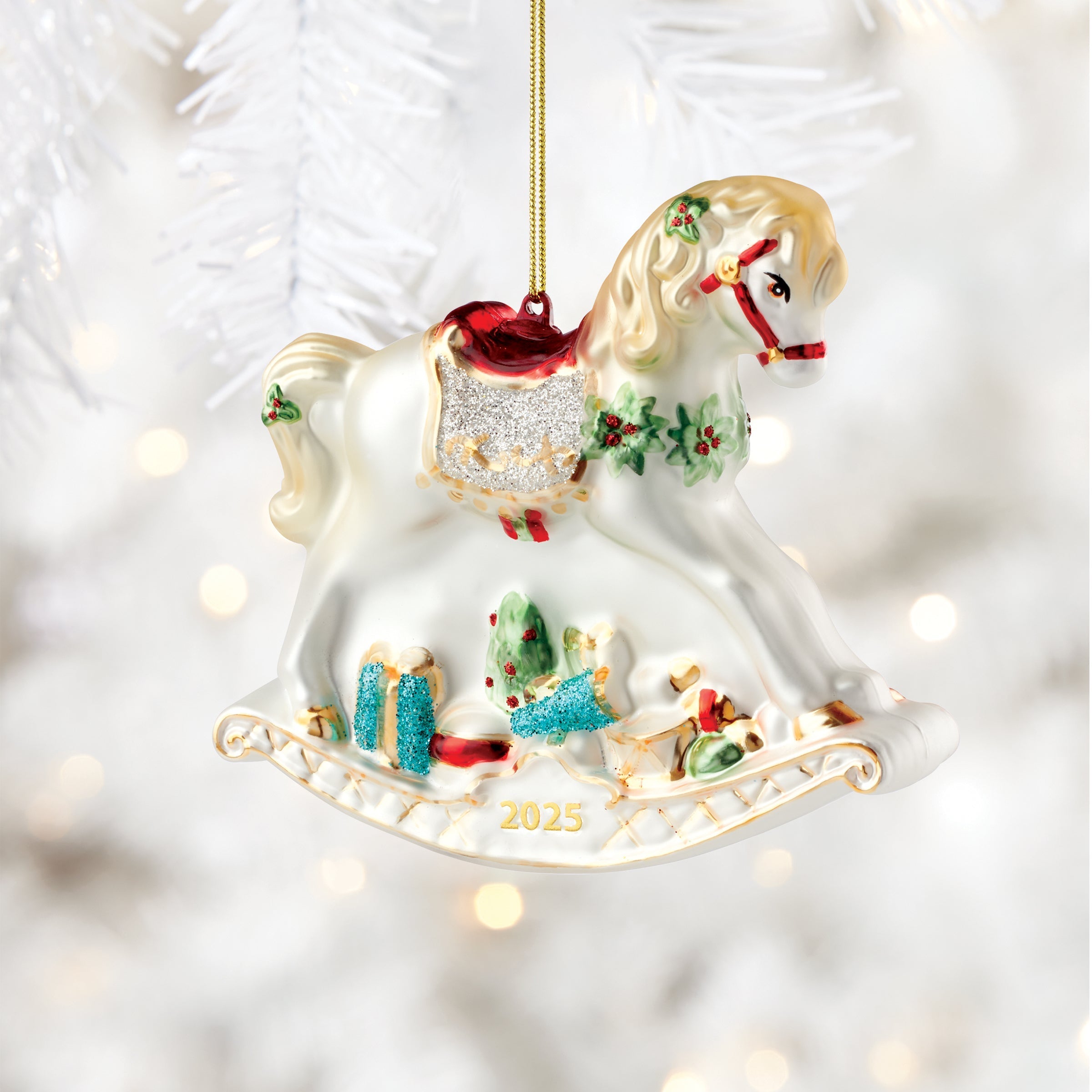 Lenox Westmore 2025 Blown Glass Baby's 1st Rocking Horse Ornament - Image 3