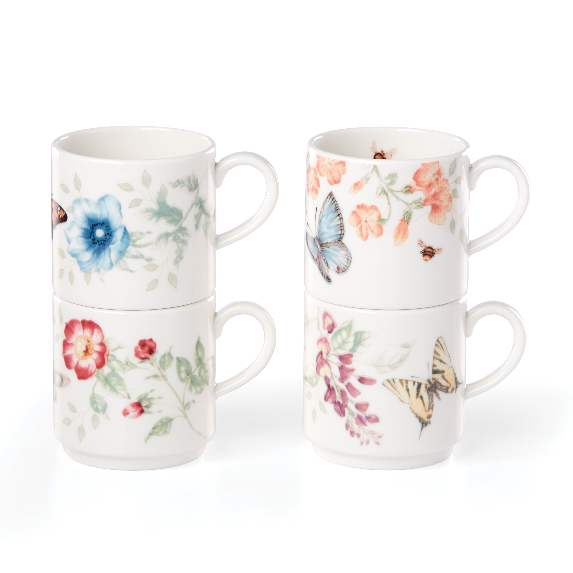 Lenox Westmore Butterfly Meadow Stacking Mugs - Set of 4