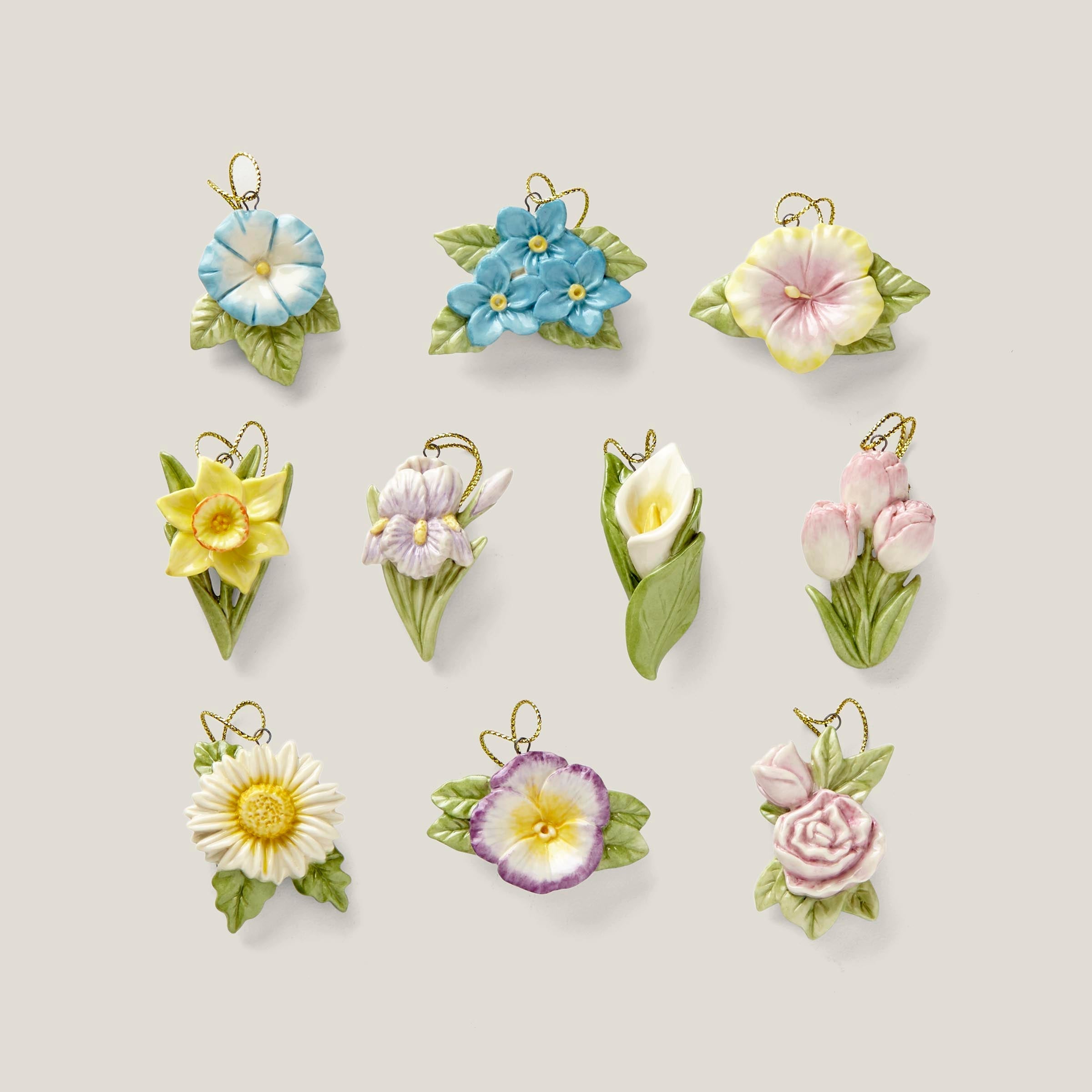 Lenox Westmore Celebrate Flowers 10-Piece Mini Ornament Set