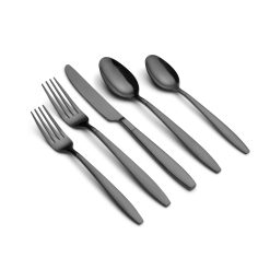 Lenox Westmore Mathison Black Sand Mirror 45-Piece Flatware Set