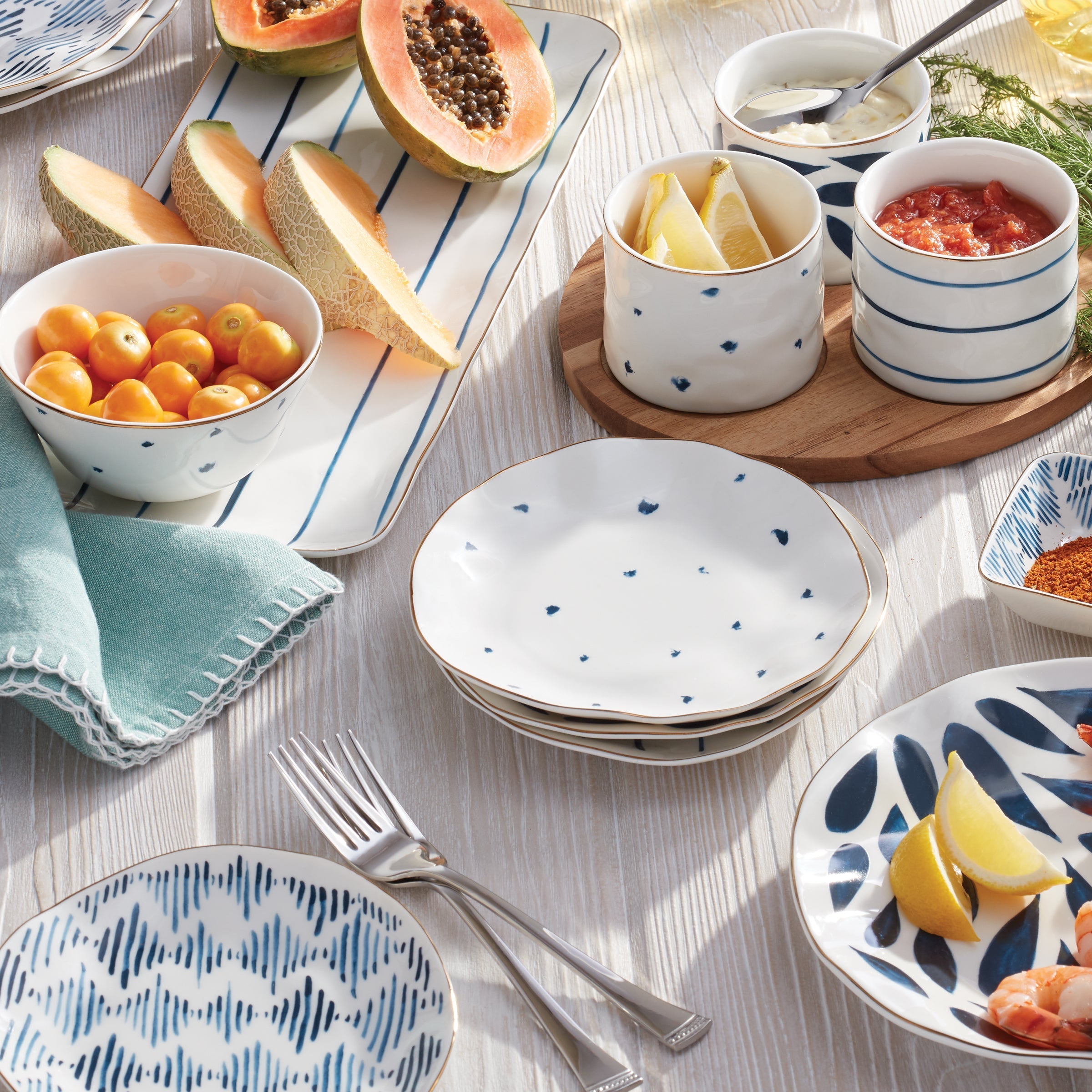 Lenox Westmore Blue Bay Tidbit Plates, Set of 4 - Image 5
