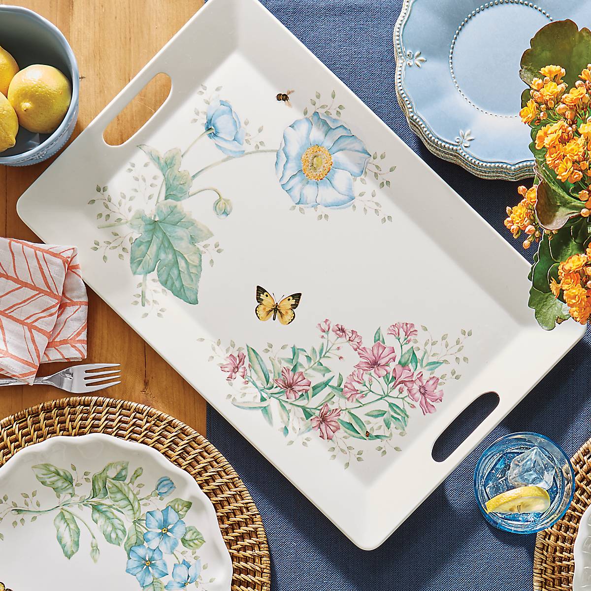Lenox Westmore Butterfly Meadow Melamine Handled Tray - Image 4