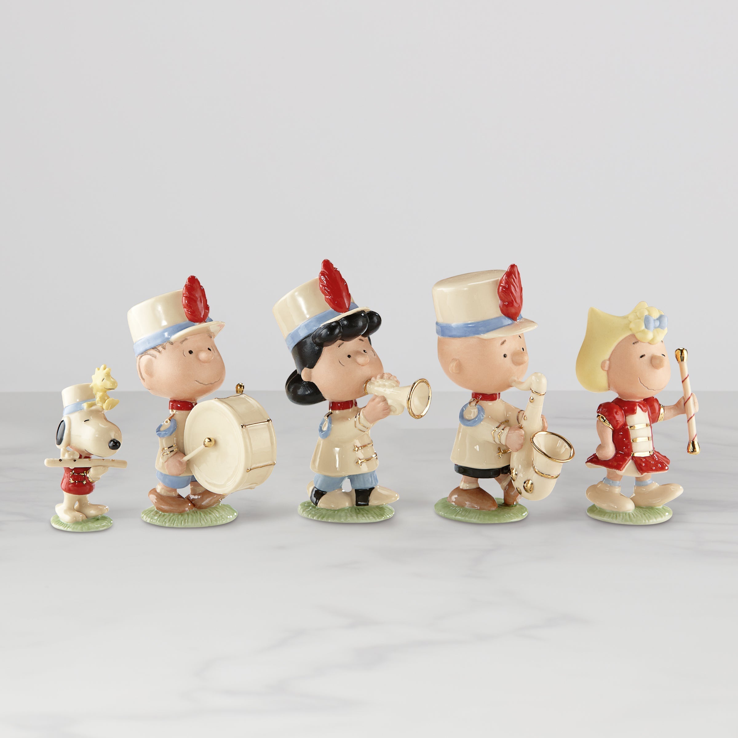 Lenox Westmore Peanuts 5-Piece Marching Band Figurine Set