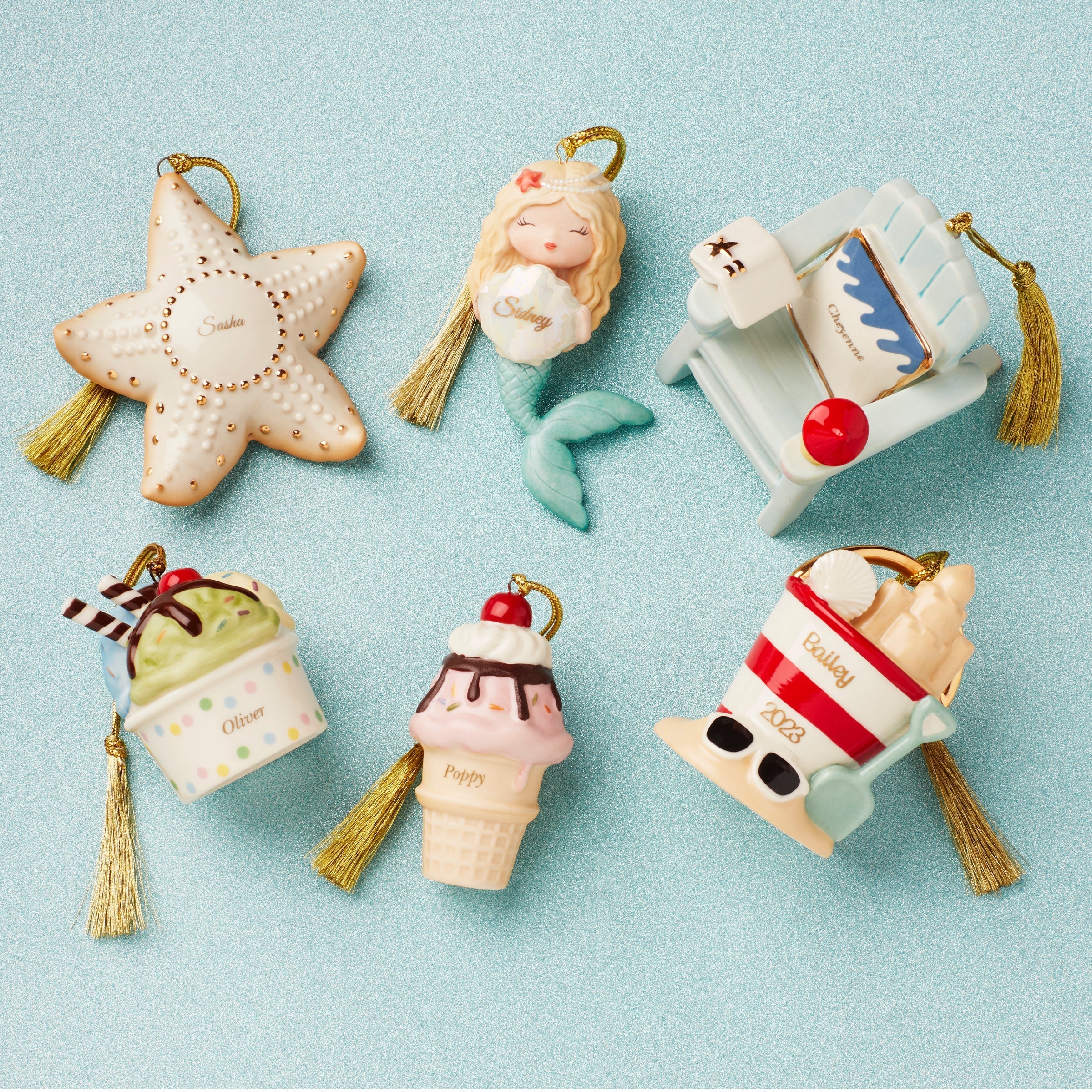 Lenox Westmore Personalized Ice Cream 2-Piece Ornament Set - Image 5