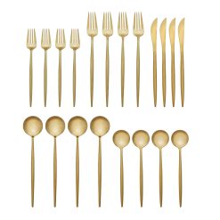 Alternative view of Lenox Westmore Zephyr Gold Satin 20-Piece Flatware Set