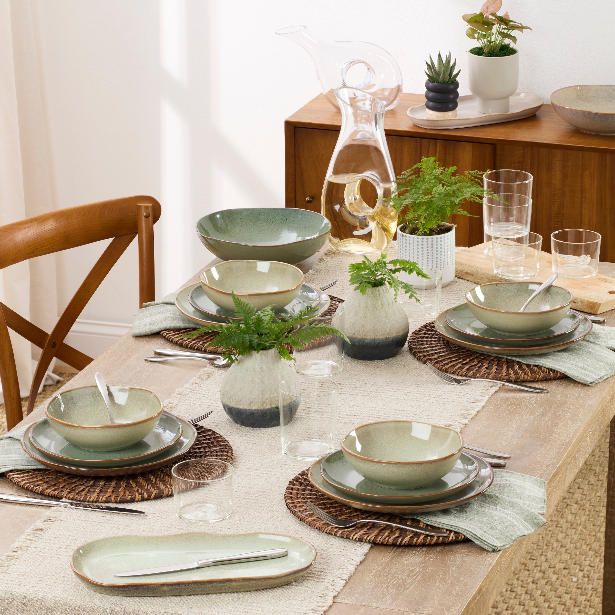 Lenox Westmore Organic Shades Sage Green 12-Piece Dinnerware Set - Image 2