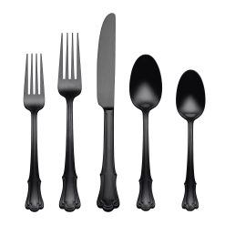 Lenox Westmore James Street Black Satin 20-Piece Flatware Set