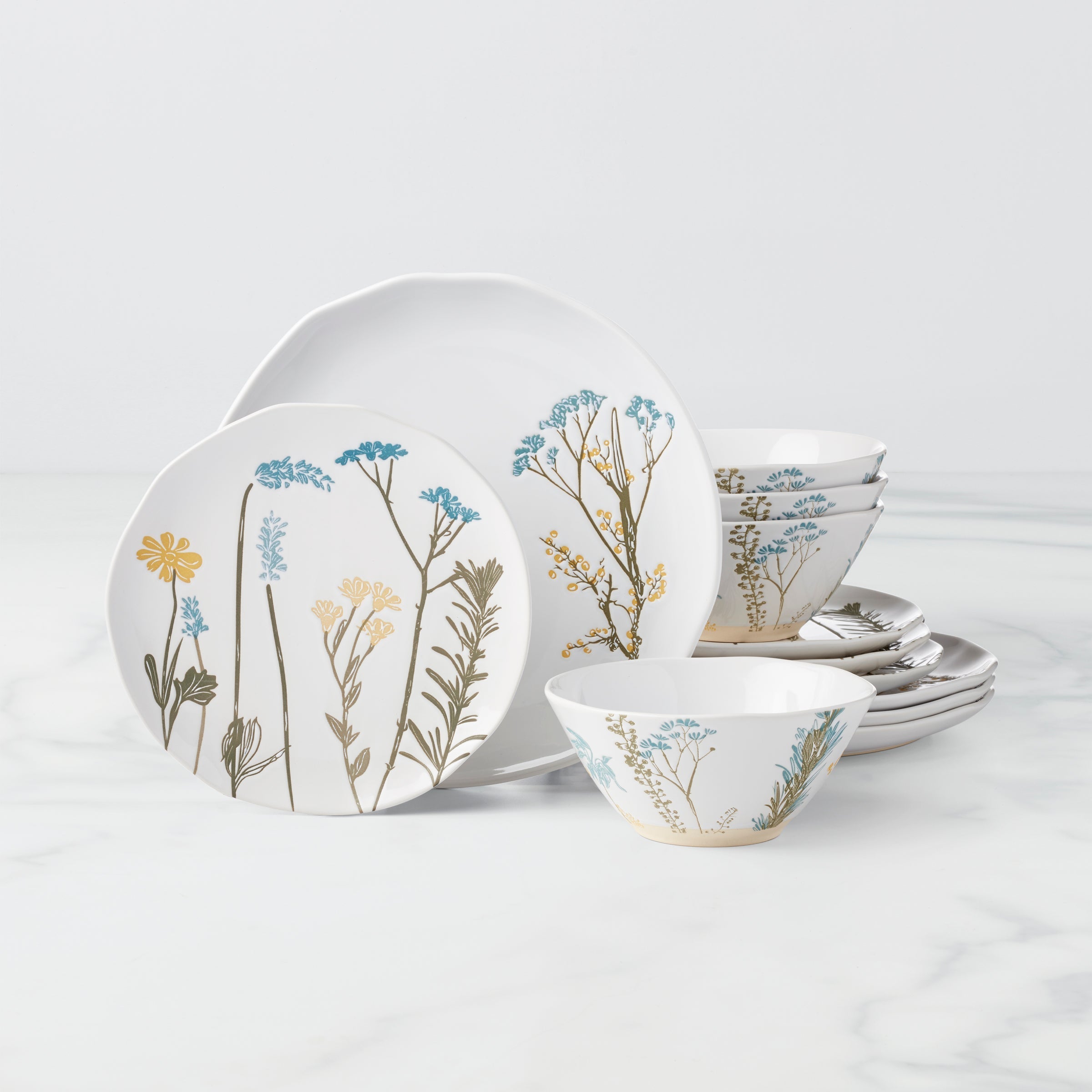 Lenox Westmore Wildflowers 12-Piece Dinnerware Set