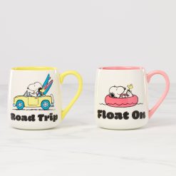 Lenox Westmore Peanuts Mugs Road Trip-Float On, Set of 2