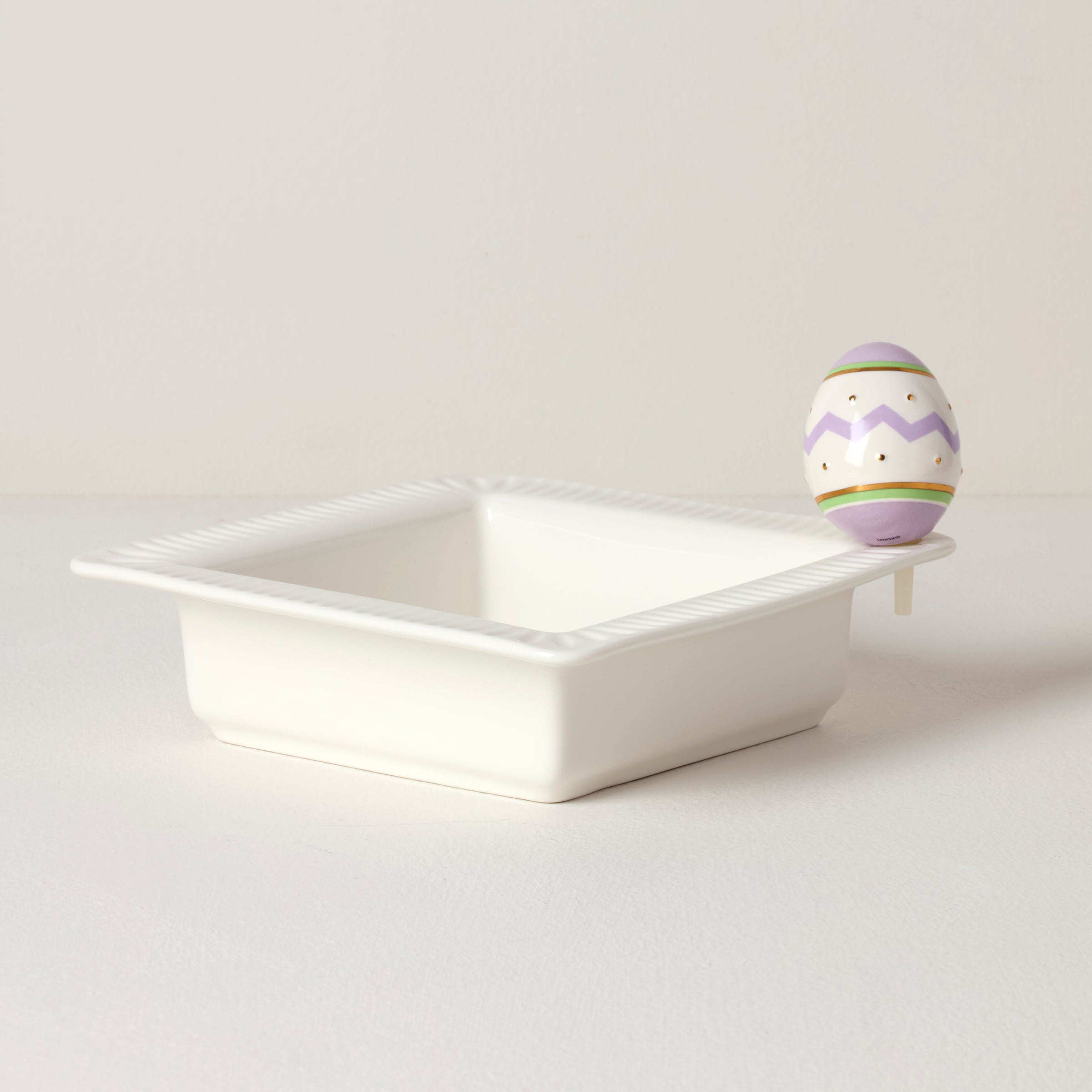 Lenox Westmore Profile Poppers Square Bowl & Easter Egg Set