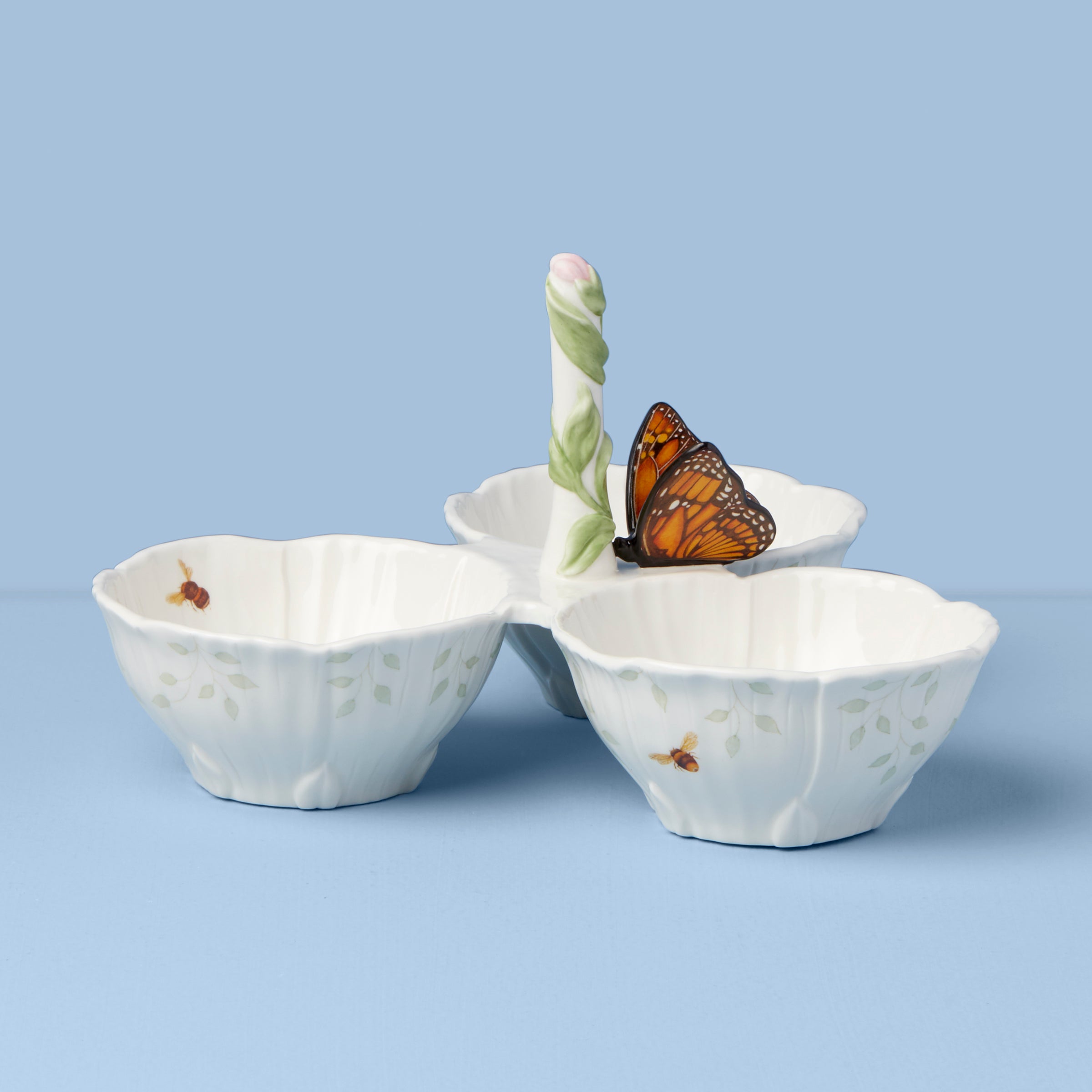 Lenox Westmore Butterfly Meadow Floral 3-Section Server