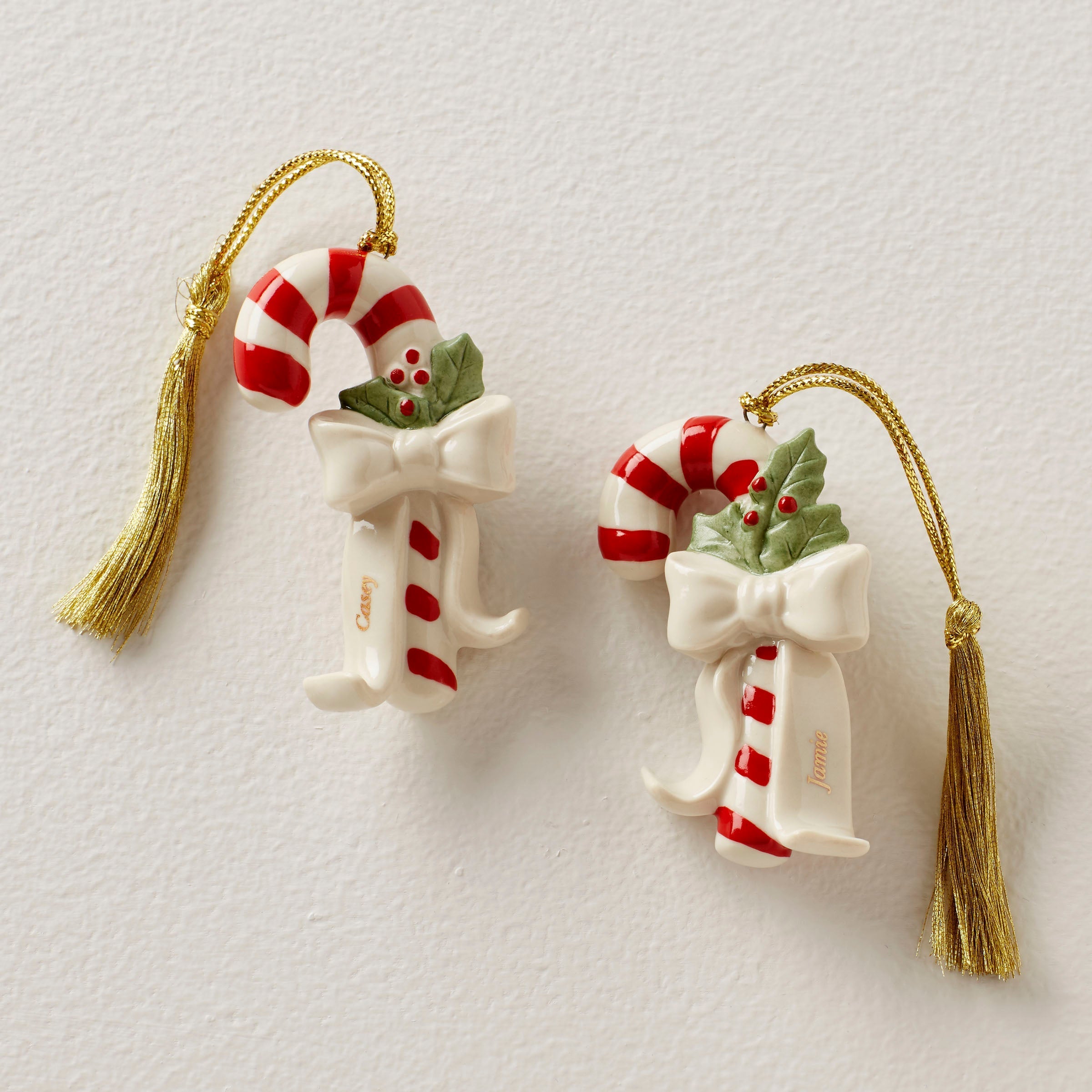 Lenox Westmore Personalized Candycane 2-Piece Ornament Set
