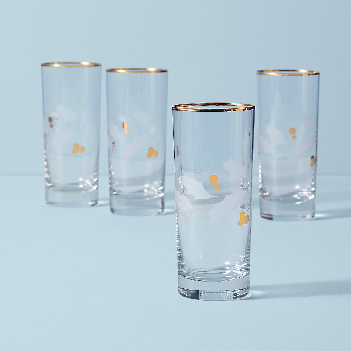 Lenox Westmore Holiday Gold Highball Glasses, Set of 4