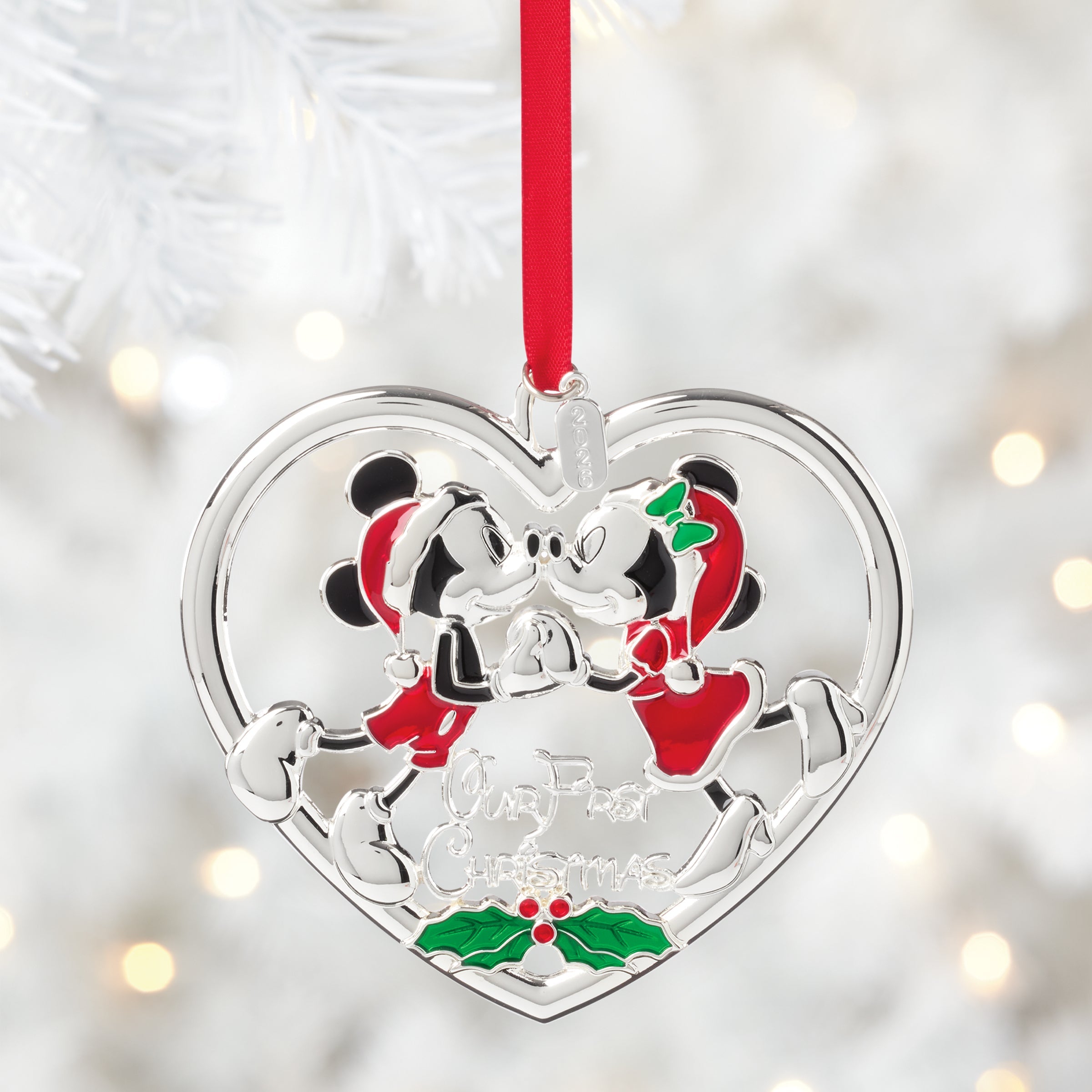 Lenox Westmore 2026 Our 1st Christmas Mickey & Minnie Mouse Metal Ornament - Image 2