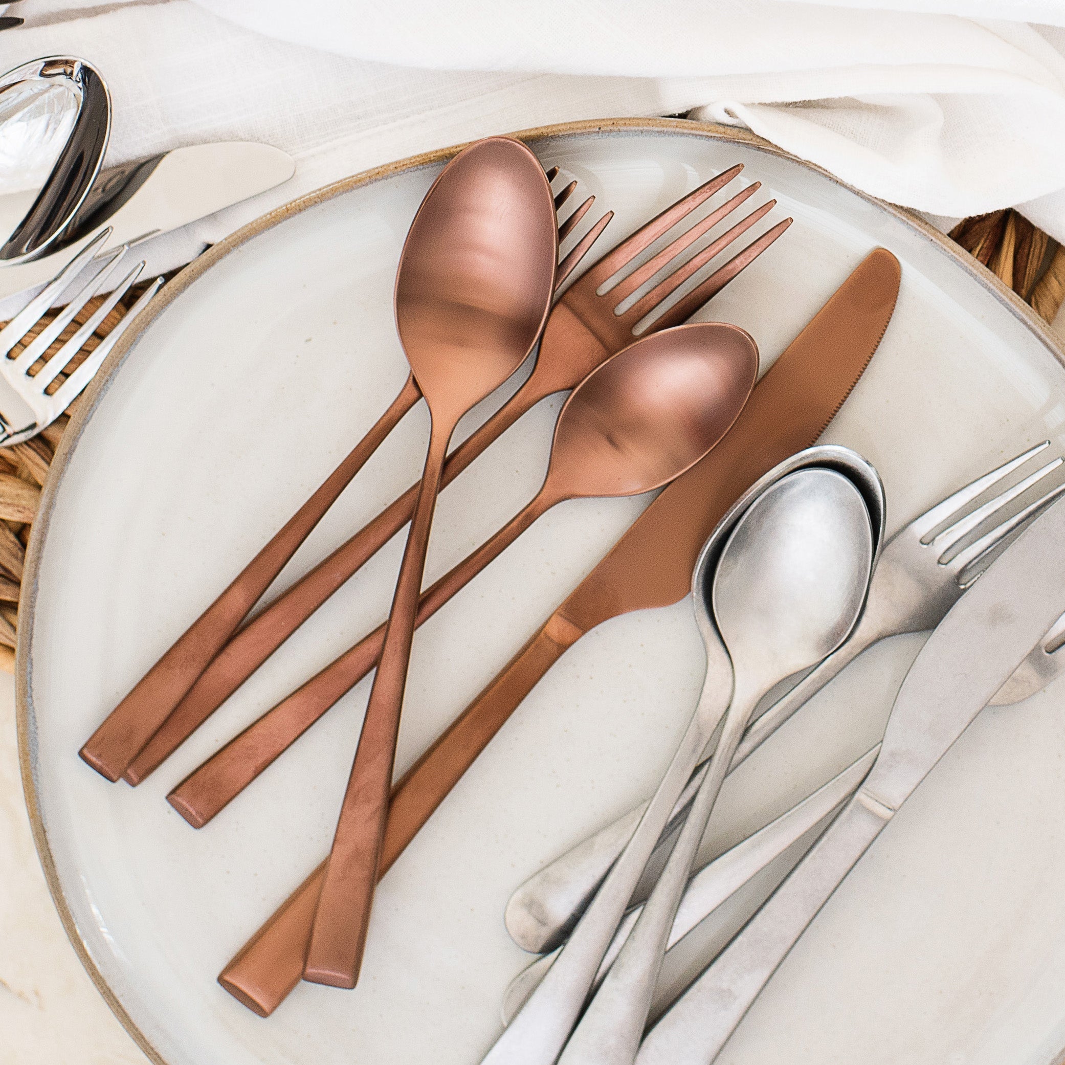 Lenox Westmore Marlise Copper Satin 20-Piece Flatware Set - Image 6