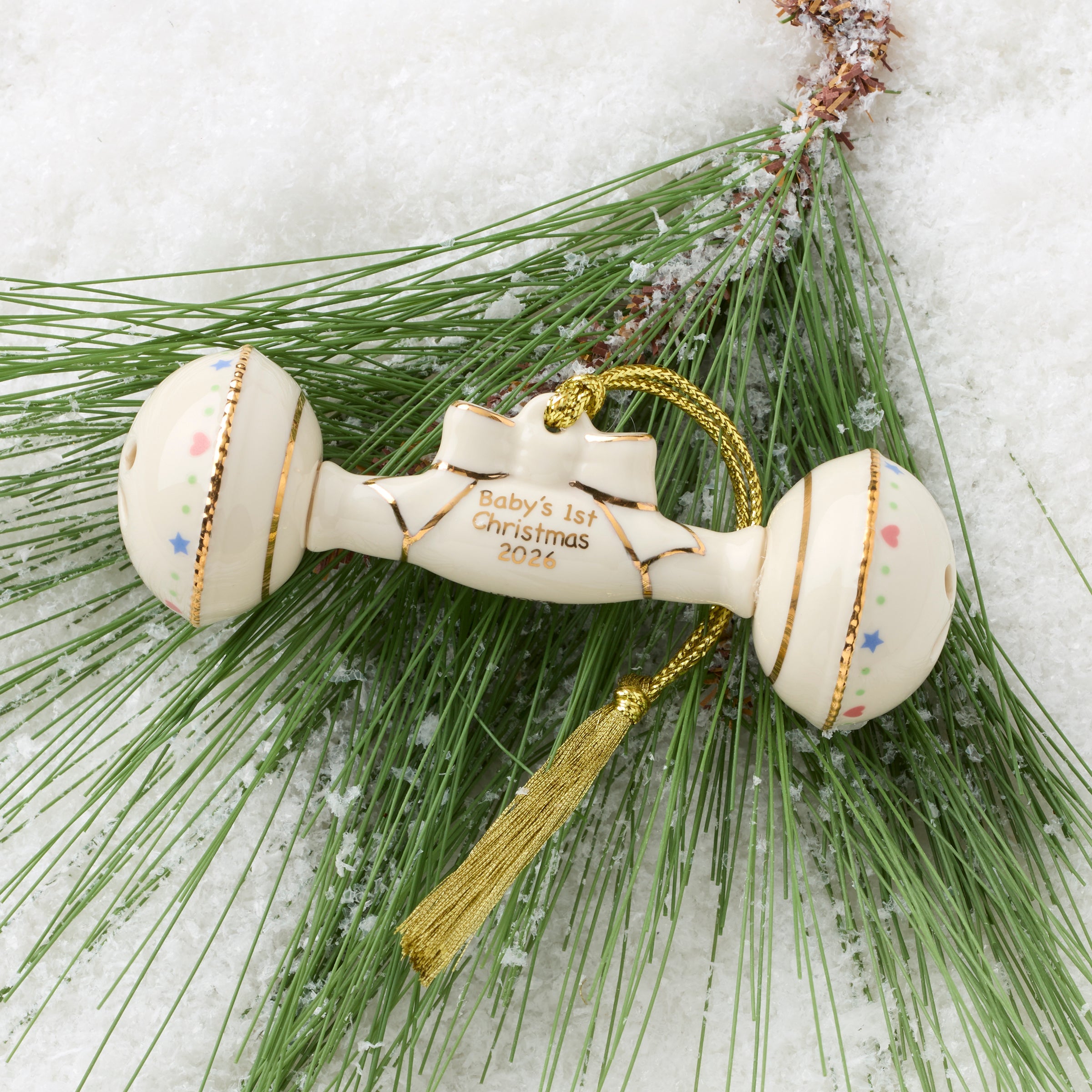 Lenox Westmore 2026 Baby's 1st Christmas Rattle Ornament - Image 2