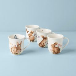 Lenox Westmore Butterfly Meadow Bunny Mugs, Set of 4
