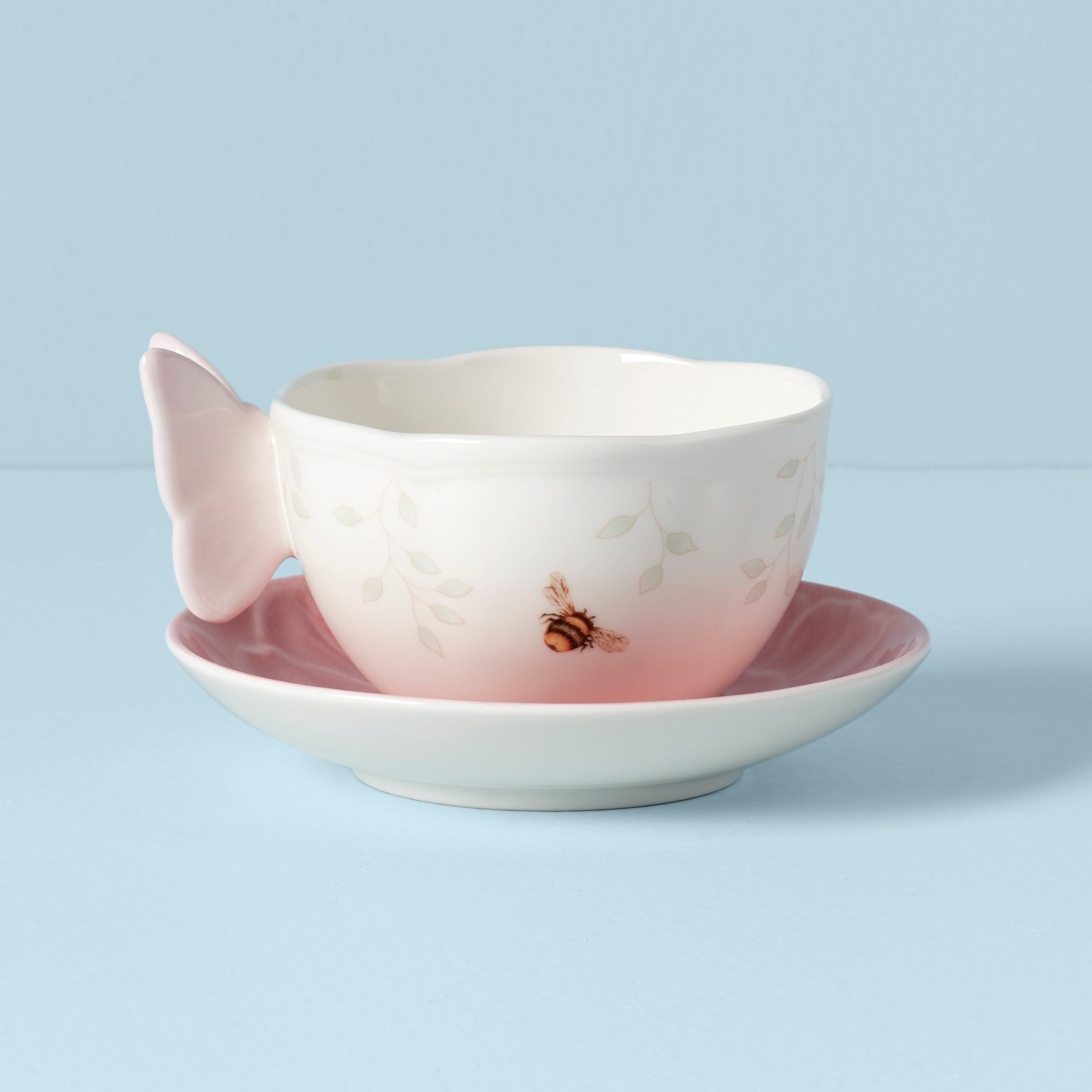 Lenox Westmore Butterfly Meadow Floral Pink Cup & Saucer - Image 2