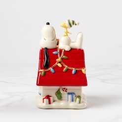 Lenox Westmore Snoopy Christmas Covered Candy Dish