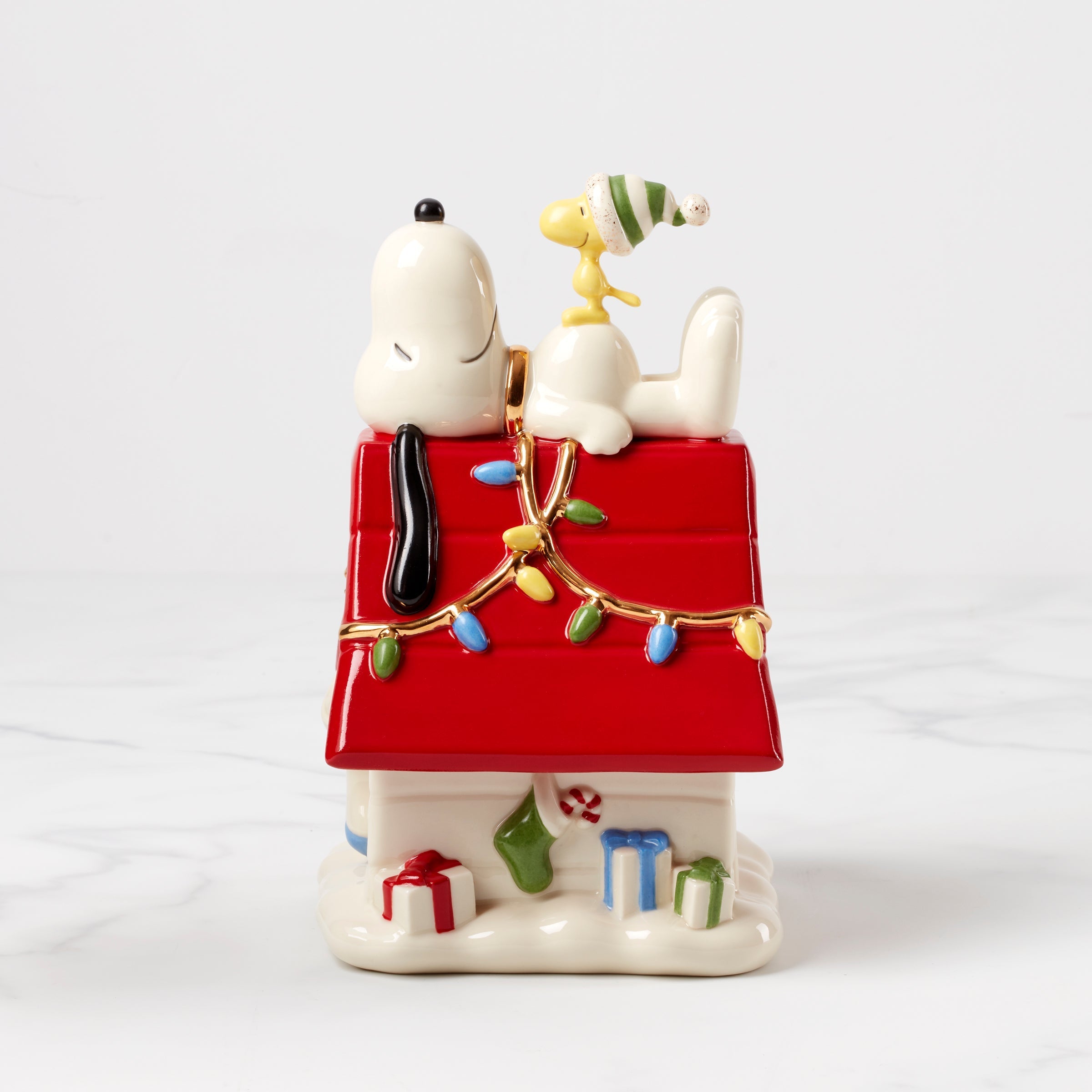 Lenox Westmore Snoopy Christmas Covered Candy Dish