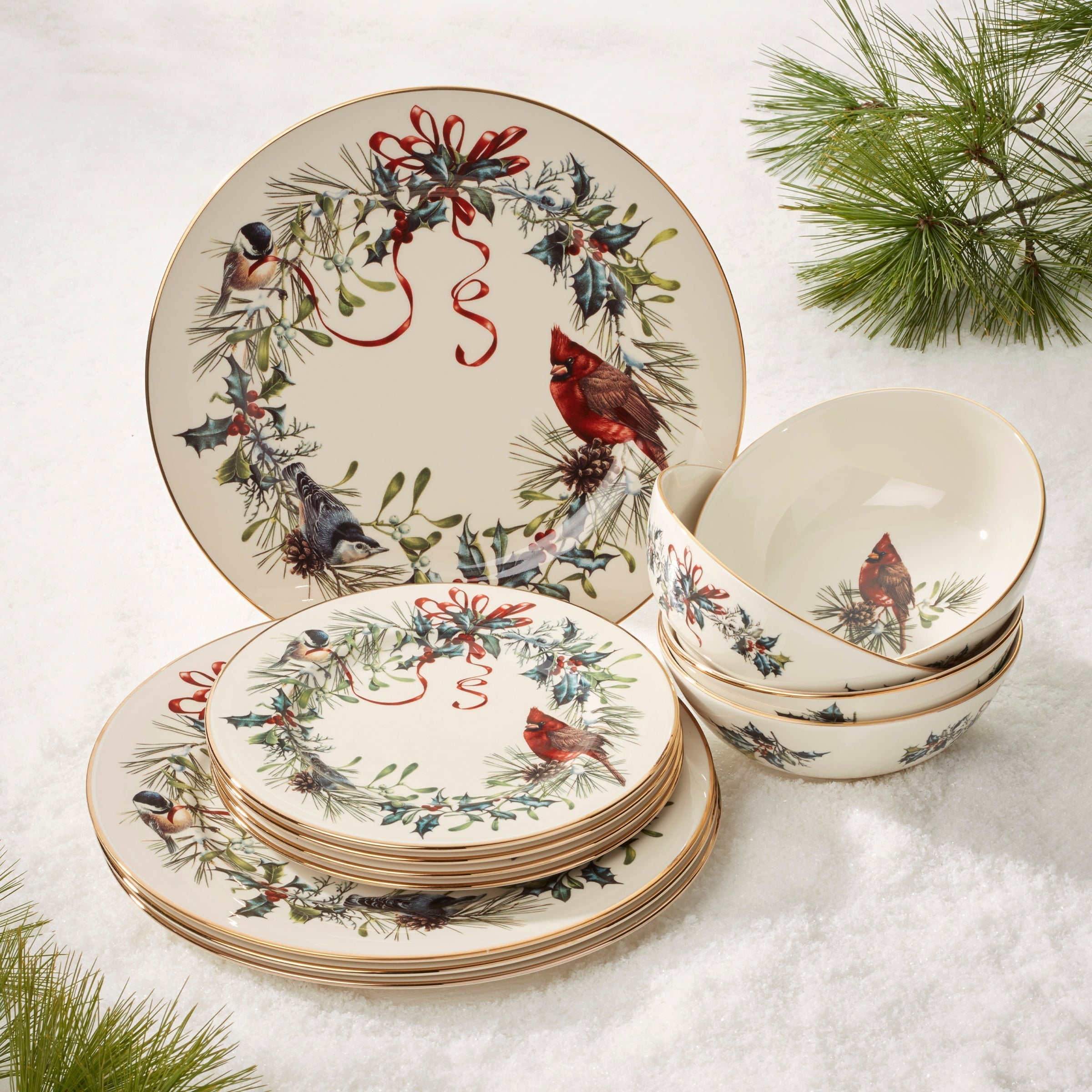 Lenox Westmore Winter Greetings 12-Piece Dinnerware Set - Image 5