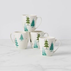 Lenox Westmore Balsam Lane Mugs, Set of 4