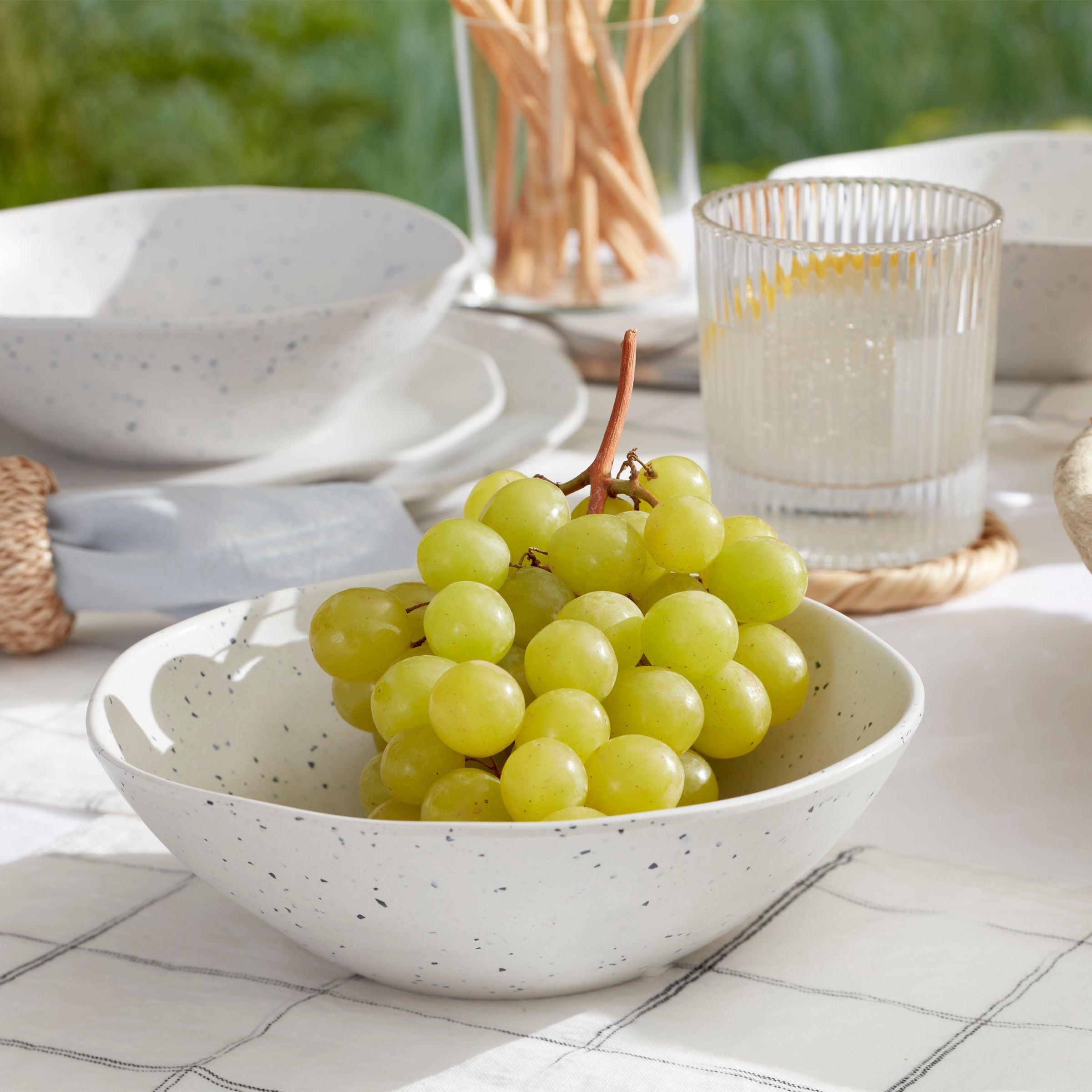 Lenox Westmore Terrazzo Melamine Cream 12-Piece Dinnerware Set - Image 7