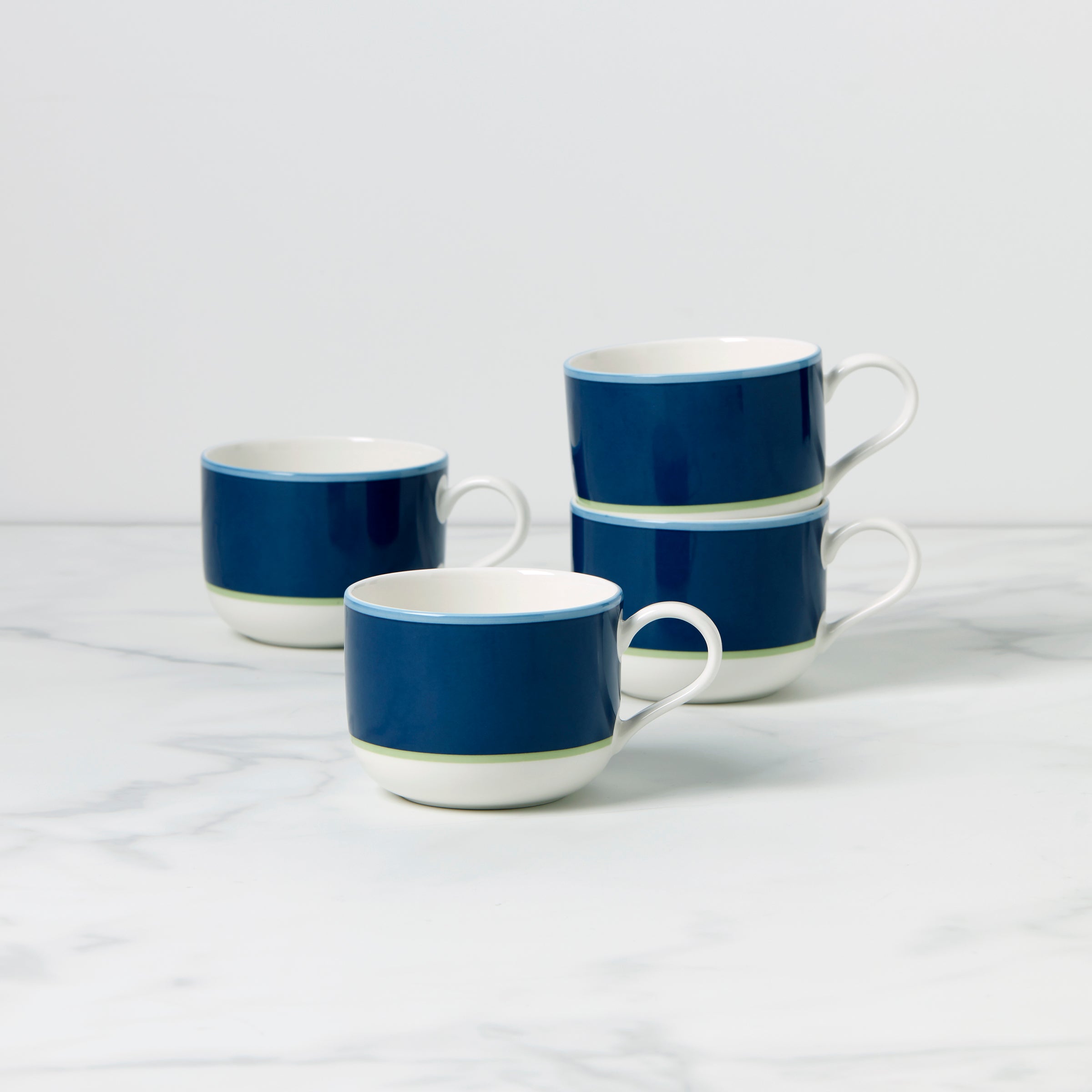 Lenox Westmore Make It Pop Navy & Green Mugs, Set of 4 - Image 2