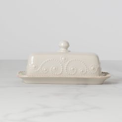 Lenox Westmore French Perle White Covered Butter Dish