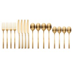 Alternative view of Lenox Westmore Beacon Gold Satin 16-Piece Flatware Set