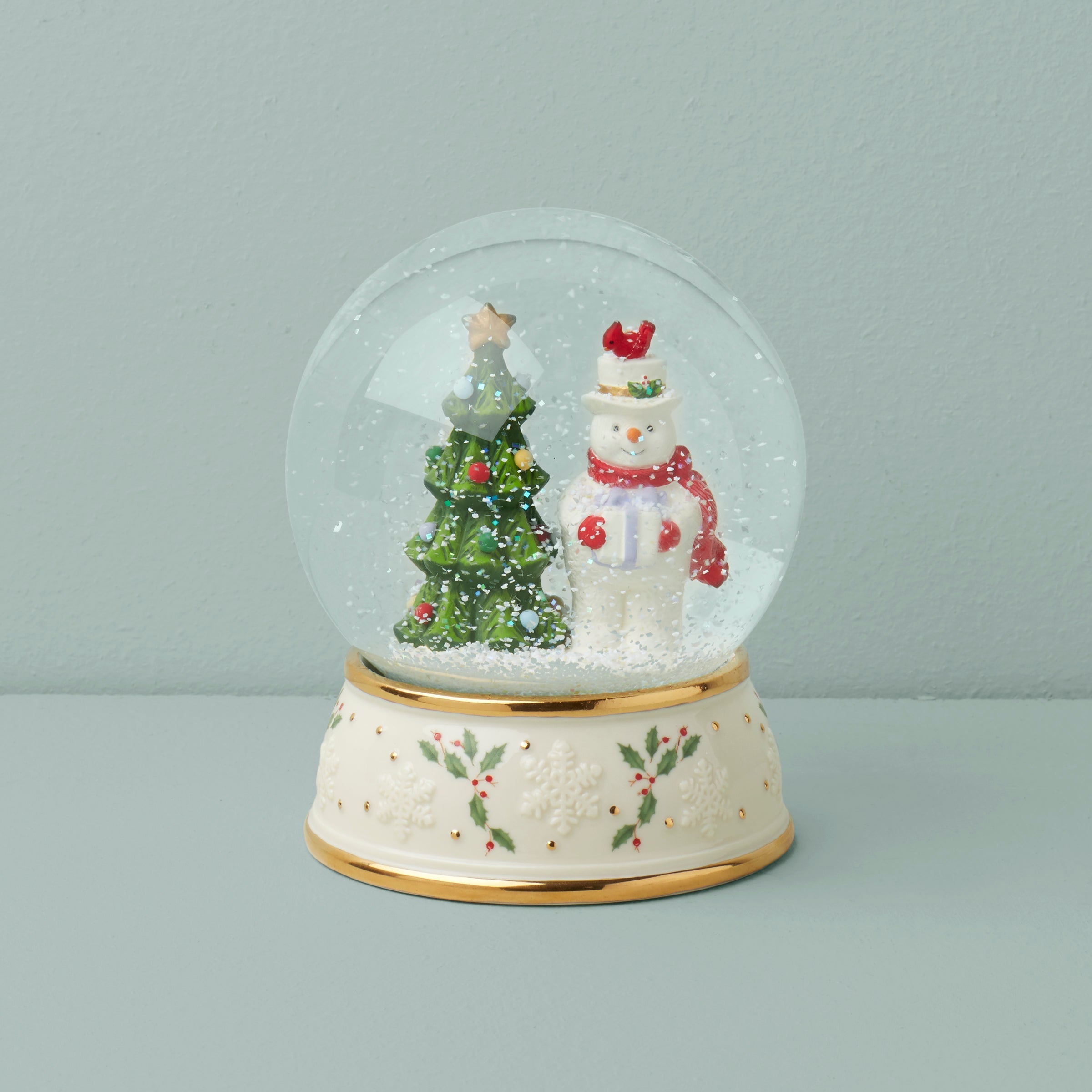 Lenox Westmore Happy Holly Days Snow Globe