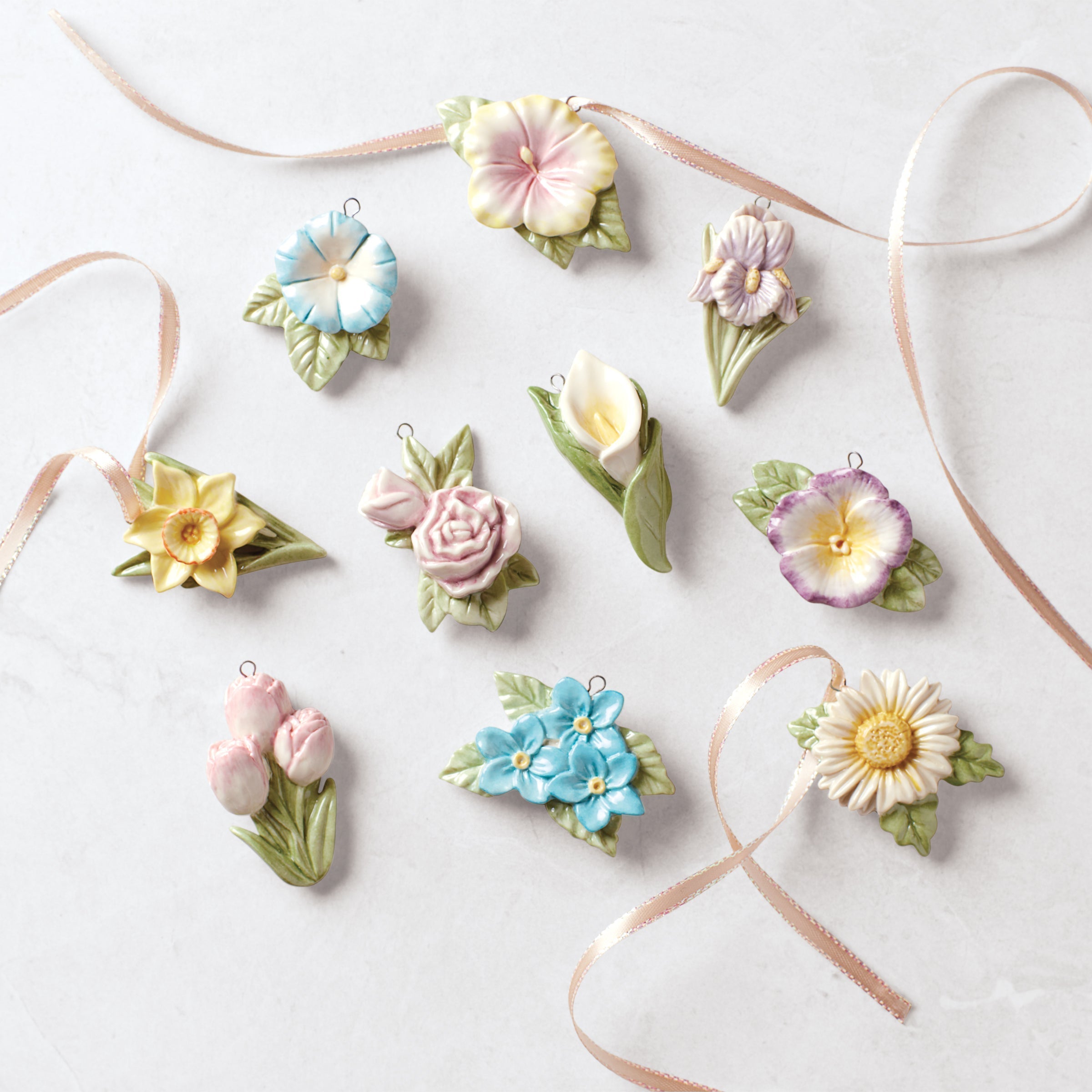 Lenox Westmore Celebrate Flowers 10-Piece Mini Ornament Set - Image 10