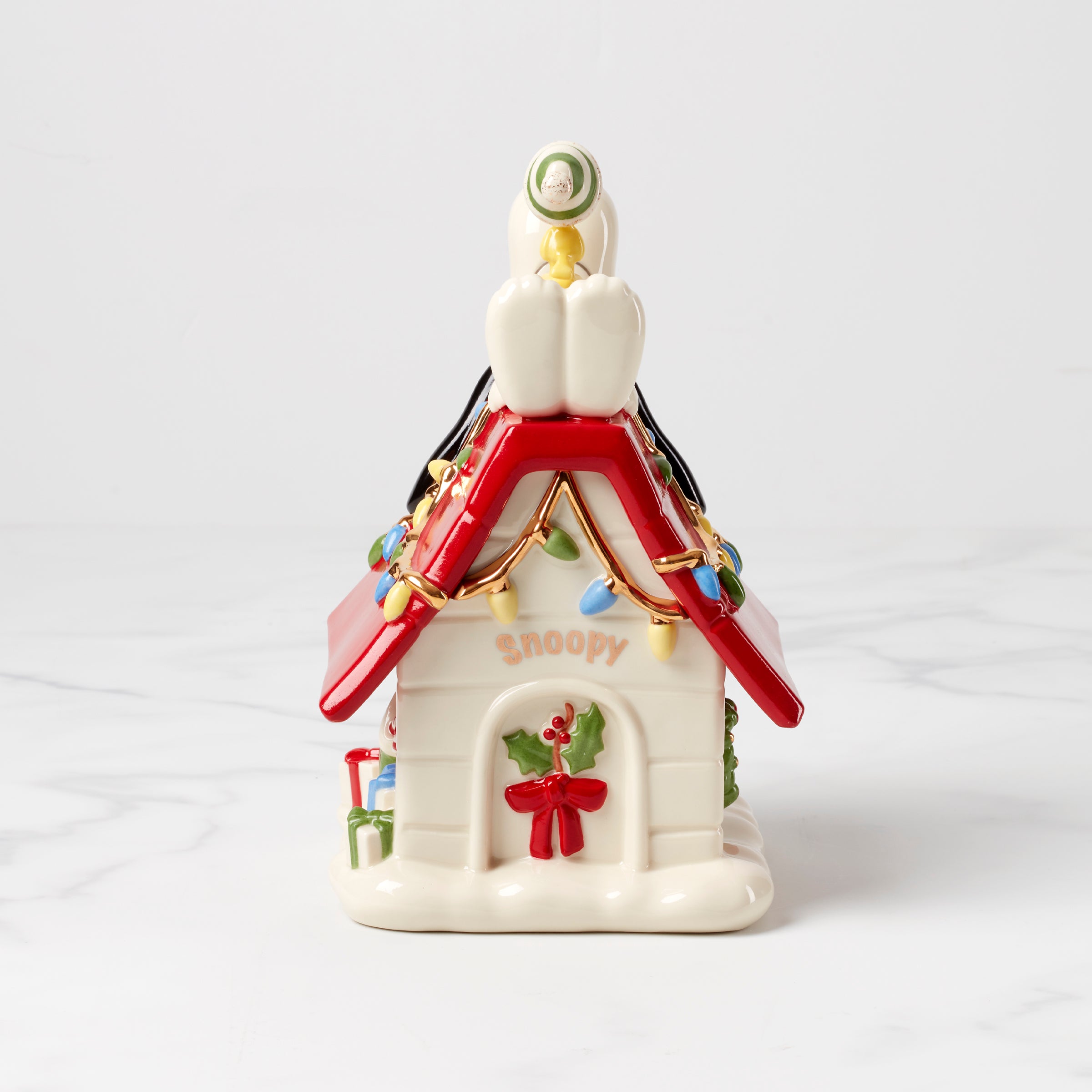 Lenox Westmore Snoopy Christmas Covered Candy Dish - Image 3